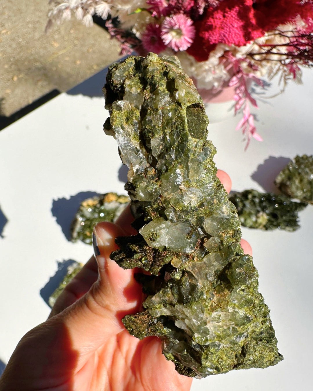 Epidote Quartz Cluster - Baltic Mermaid