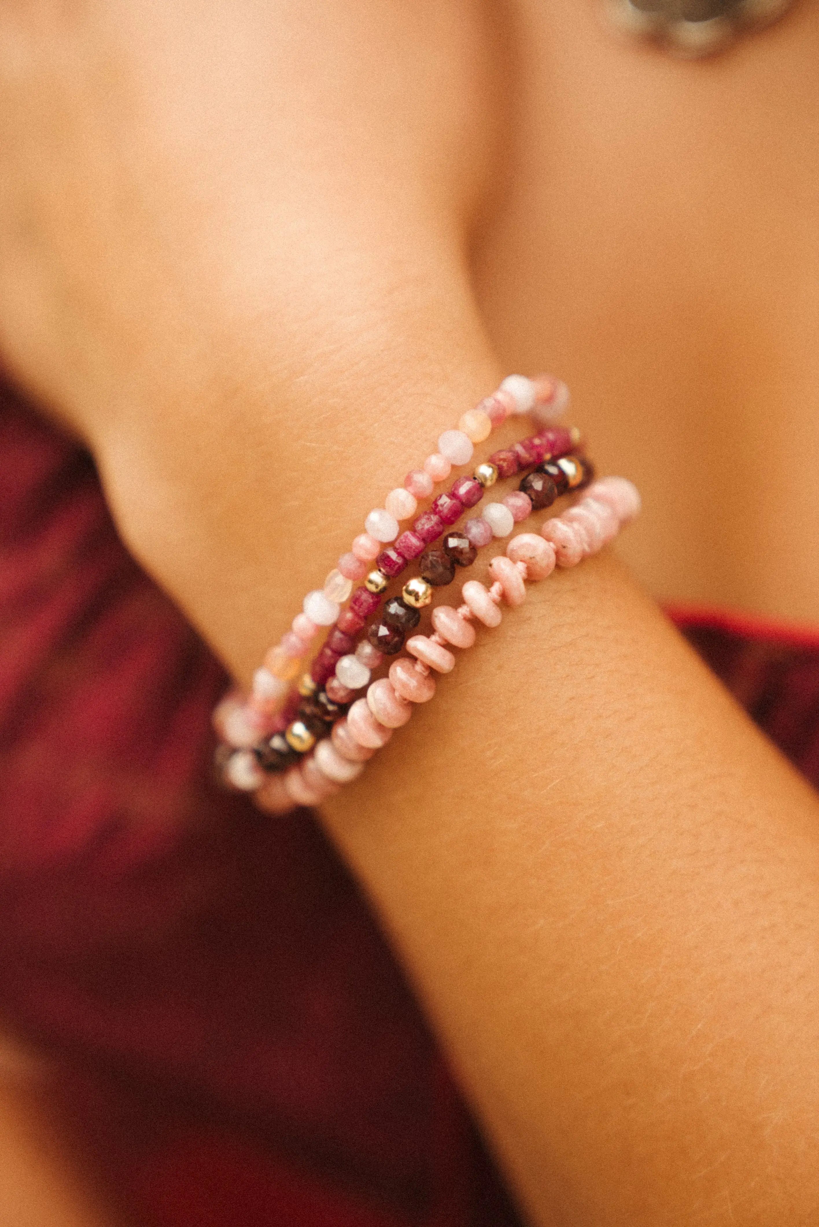 “Sunset Sorbet” - Gemstone & 14k Gold Filled Candy Bracelet Baltic Mermaid