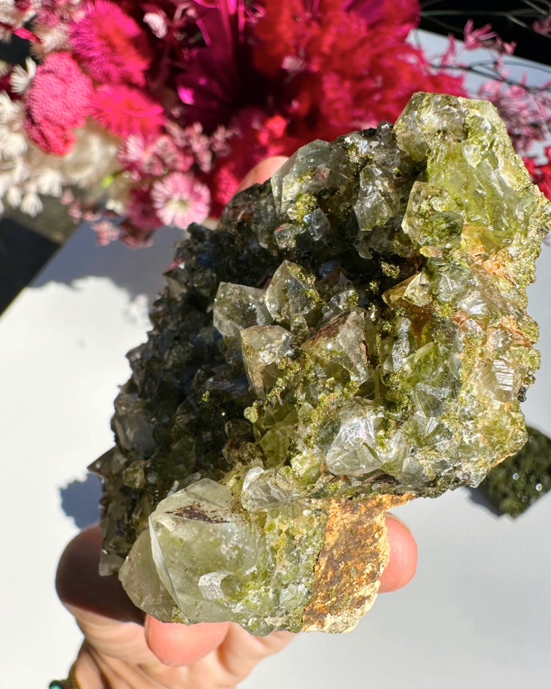 Epidote Quartz Cluster - Baltic Mermaid