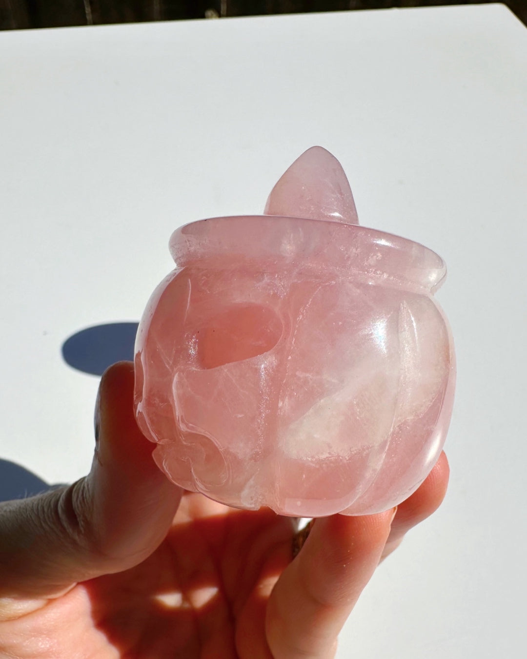 Rose Quartz Jack-O-Lantern - Baltic Mermaid