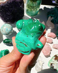 Hand Carved Malachite Frog