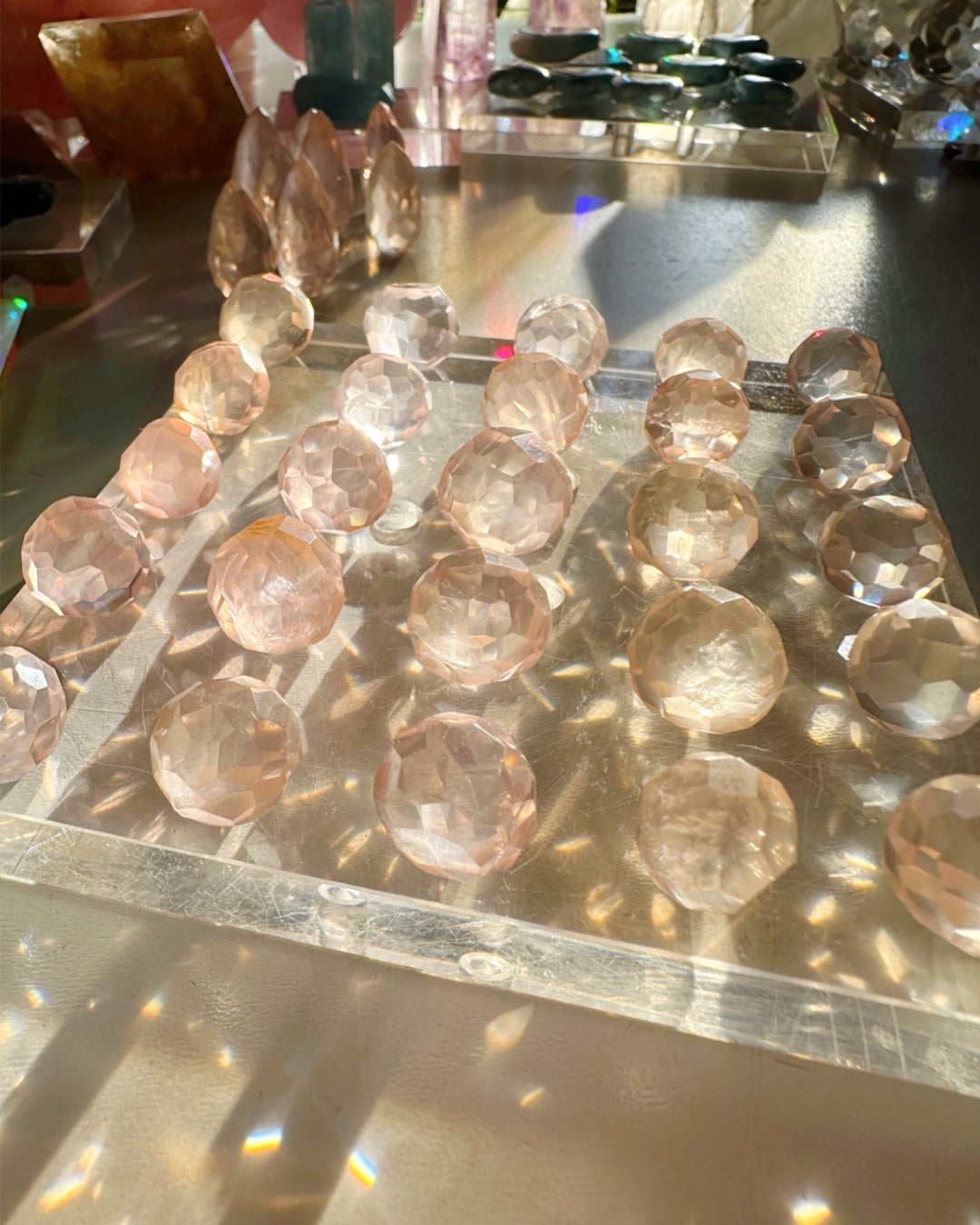 Mini Faceted Rose Quartz Sphere - Baltic Mermaid