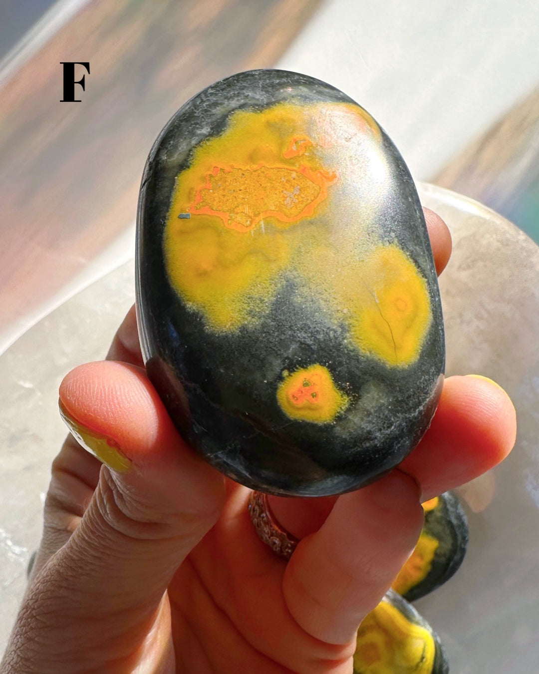 Bumblebee Jasper Palm Stones - Baltic Mermaid