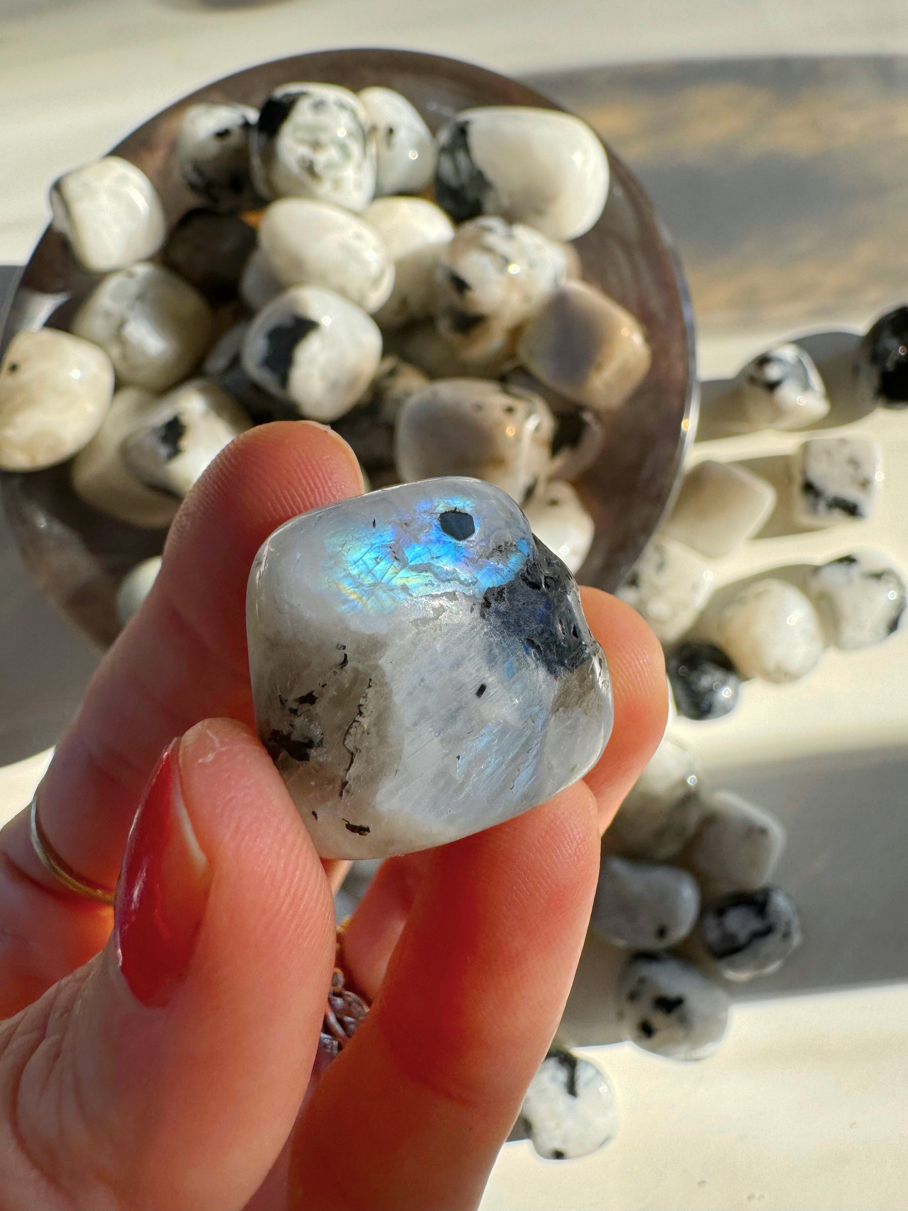 Rainbow Moonstone Tumbled Stones - Baltic Mermaid