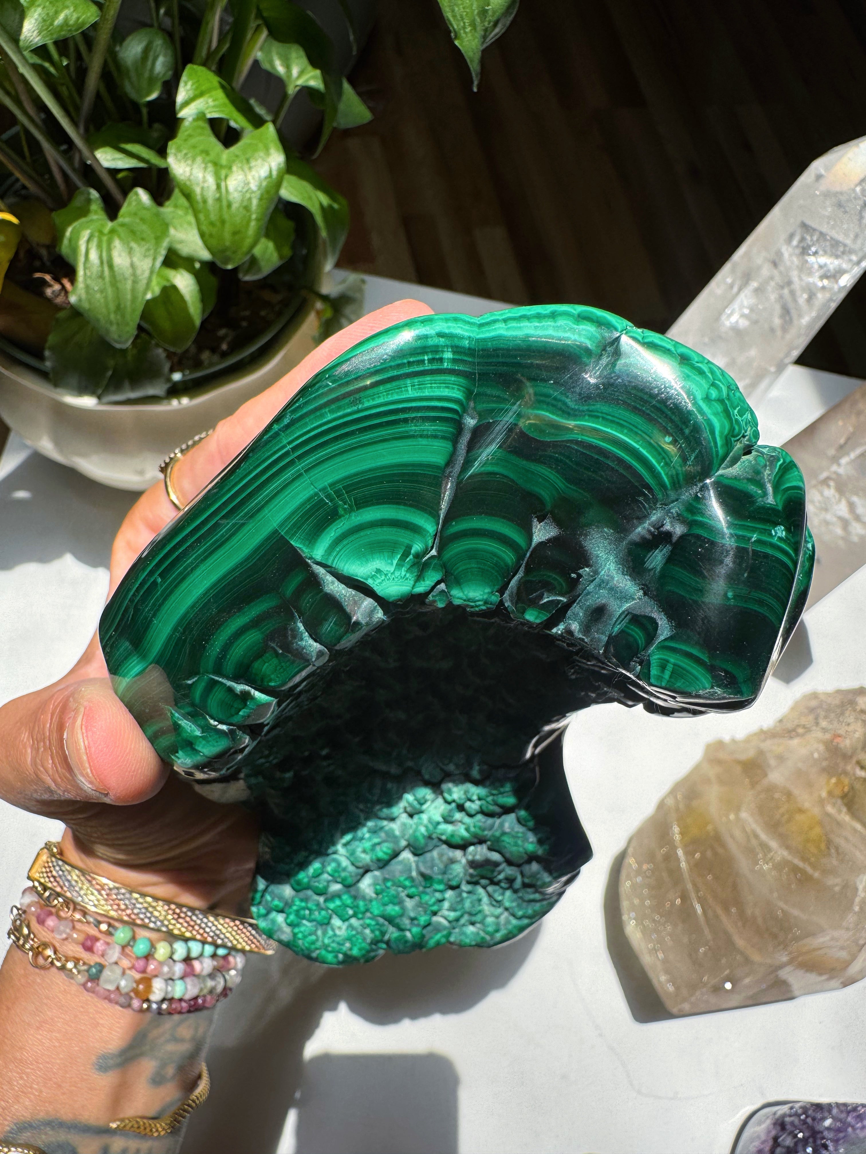 Large Polished Malachite Baltic Mermaid
