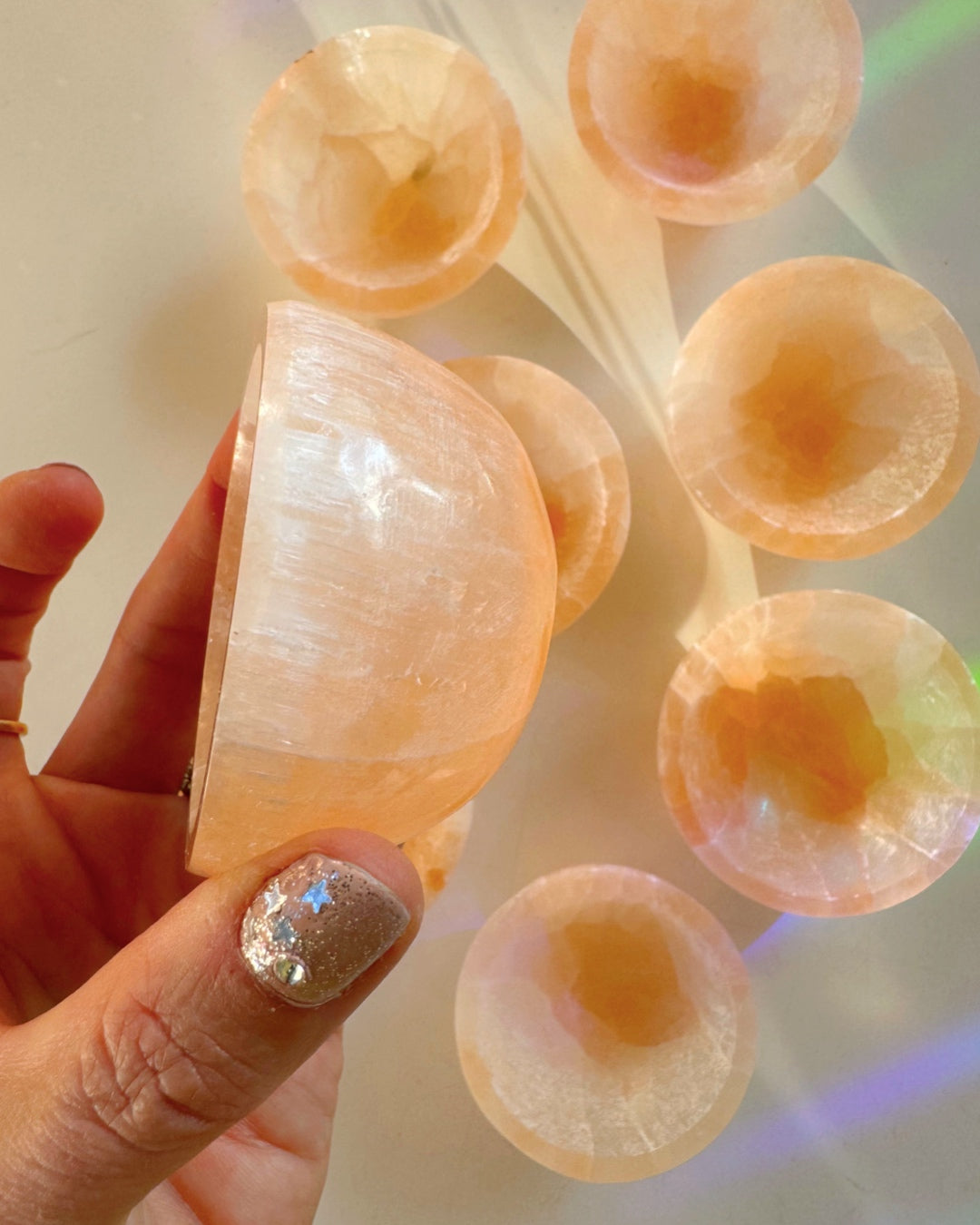 Peach Selenite Lil Bowls