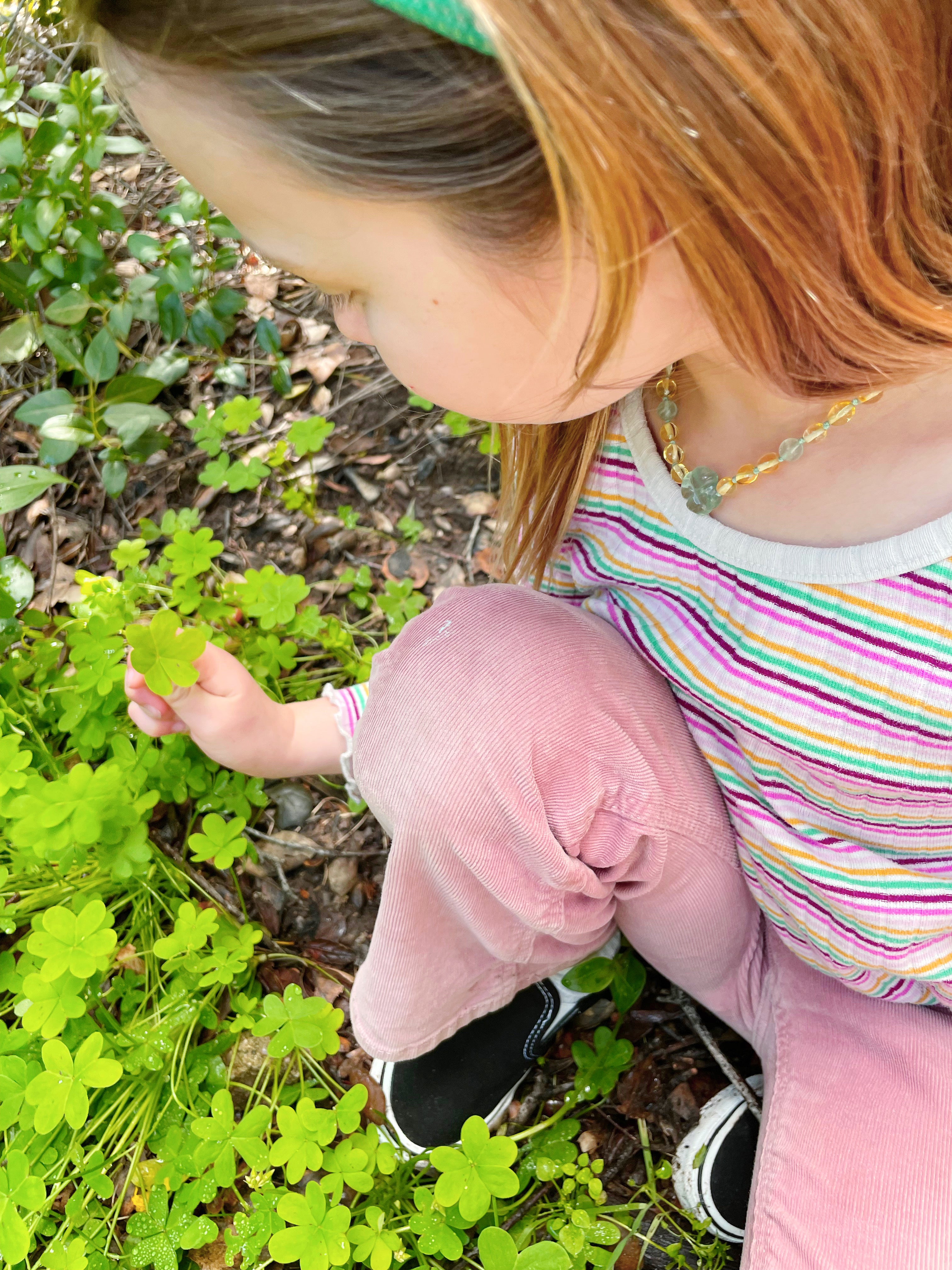Lucky Clover Amber Necklace - Baltic Mermaid