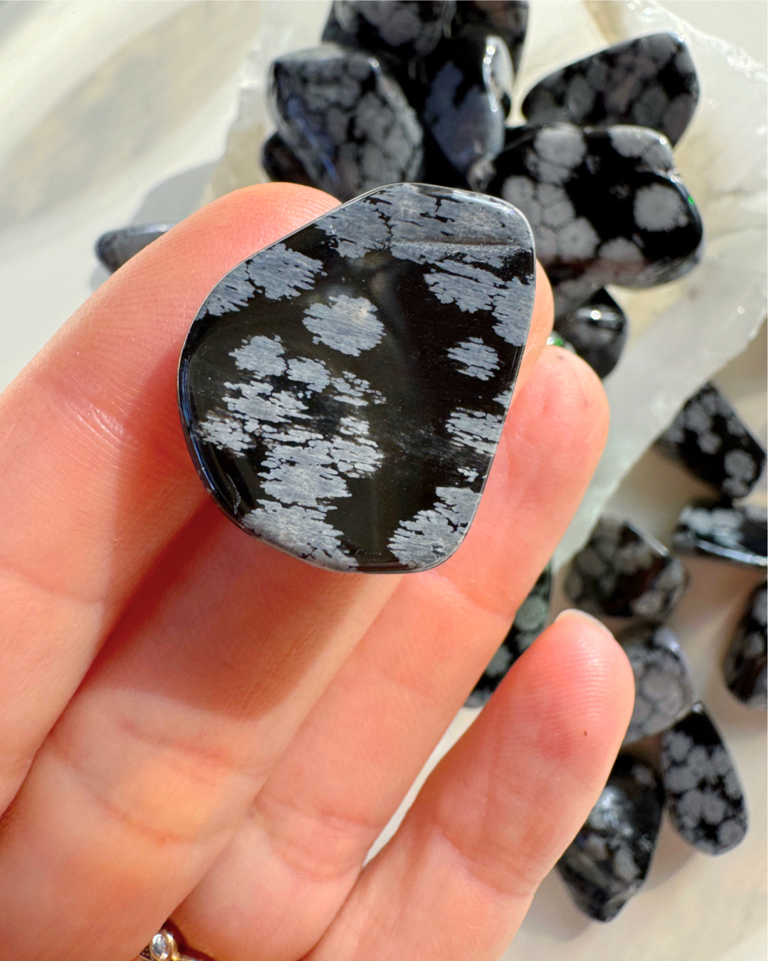 Snowflake Obsidian Tumbled Stones - Baltic Mermaid