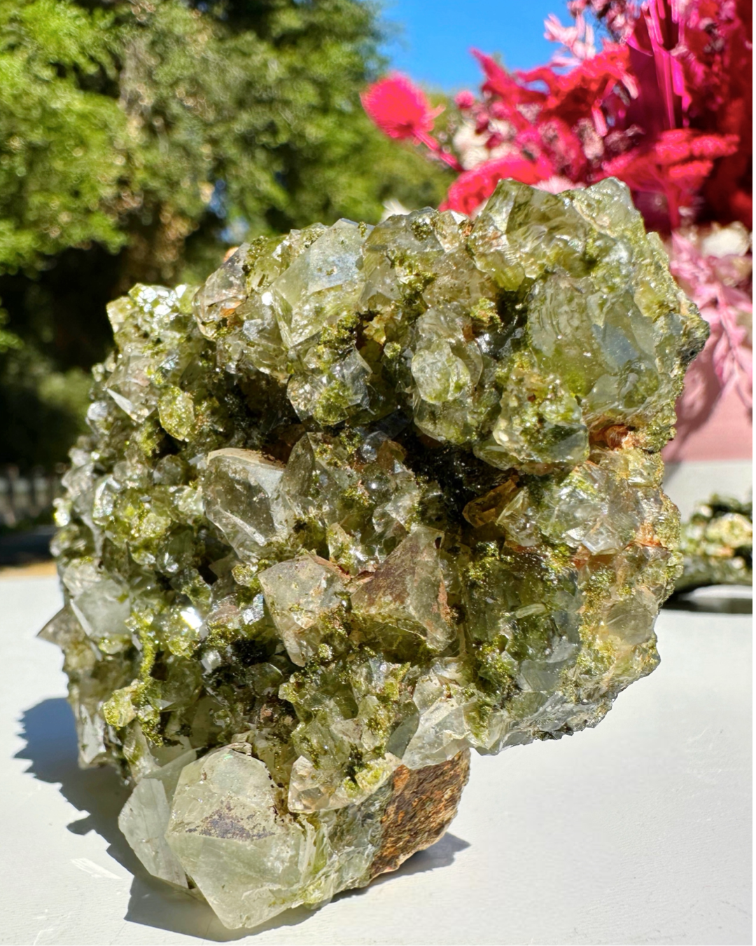 Epidote Quartz Cluster - Baltic Mermaid