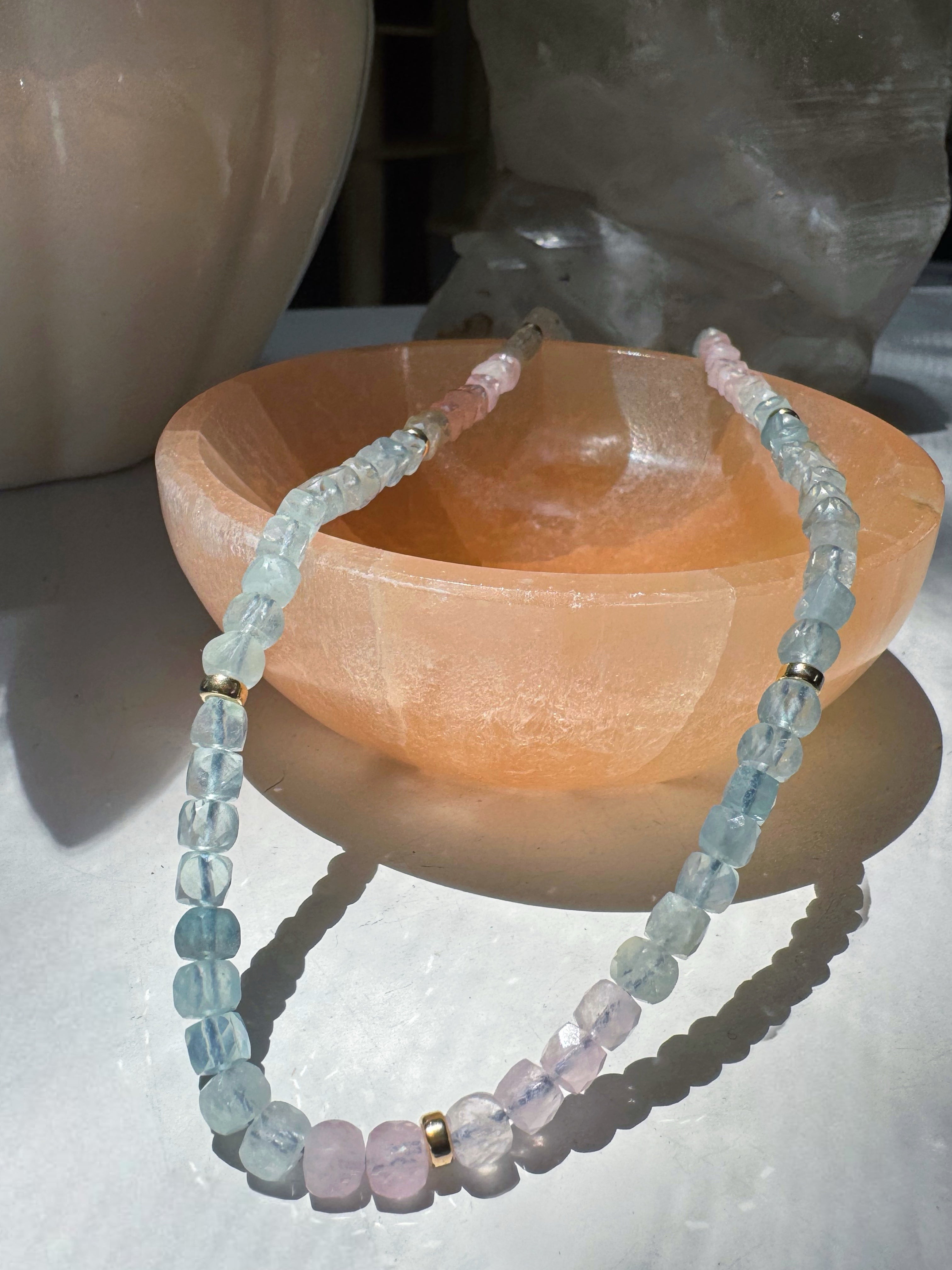 Morganite & Aquamarine Necklace Baltic Mermaid