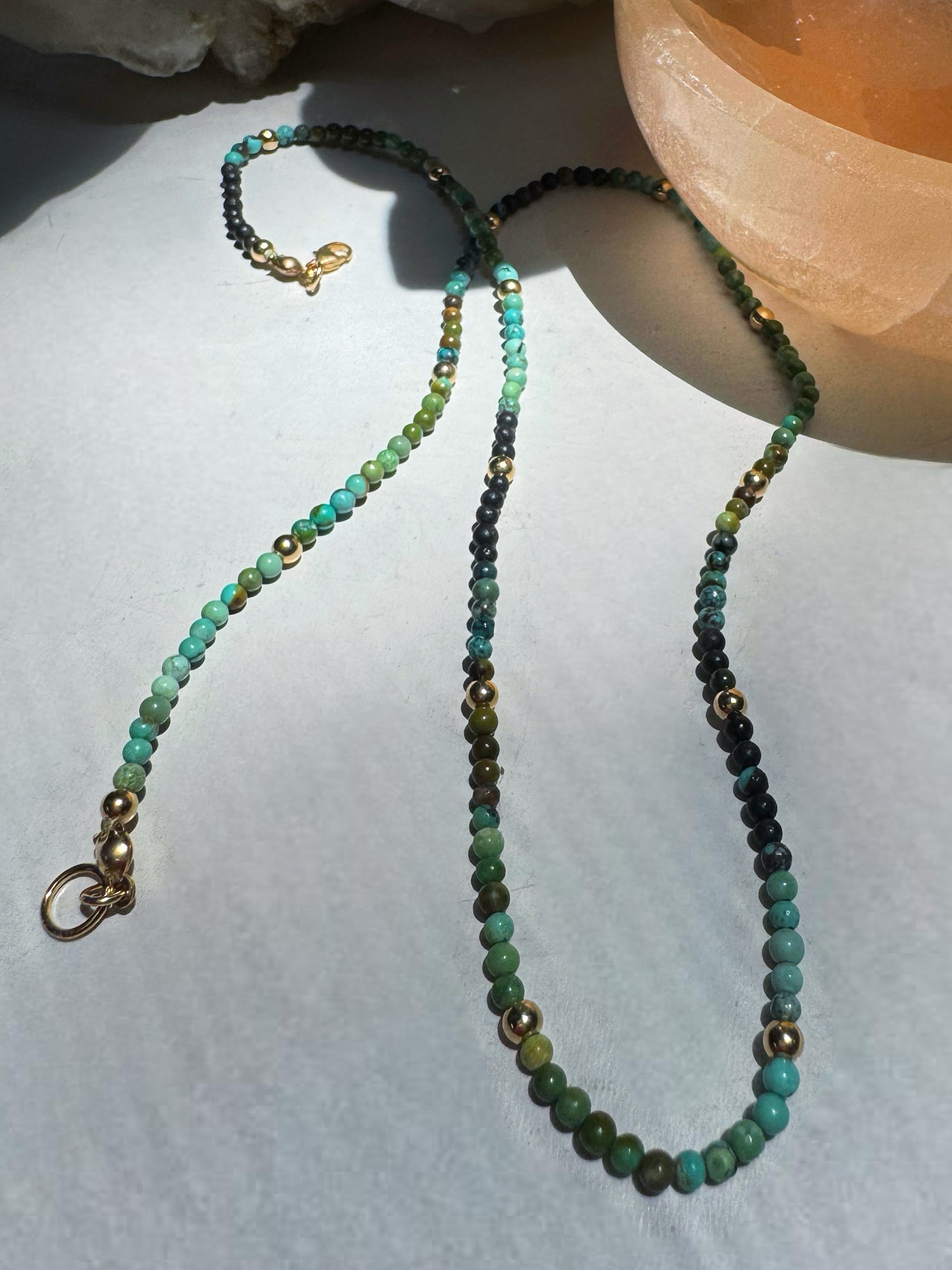 Turquoise Gemstone & 14k GF Necklace Baltic Mermaid