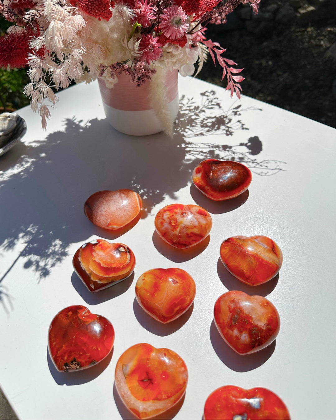 Carnelian Agate Hearts