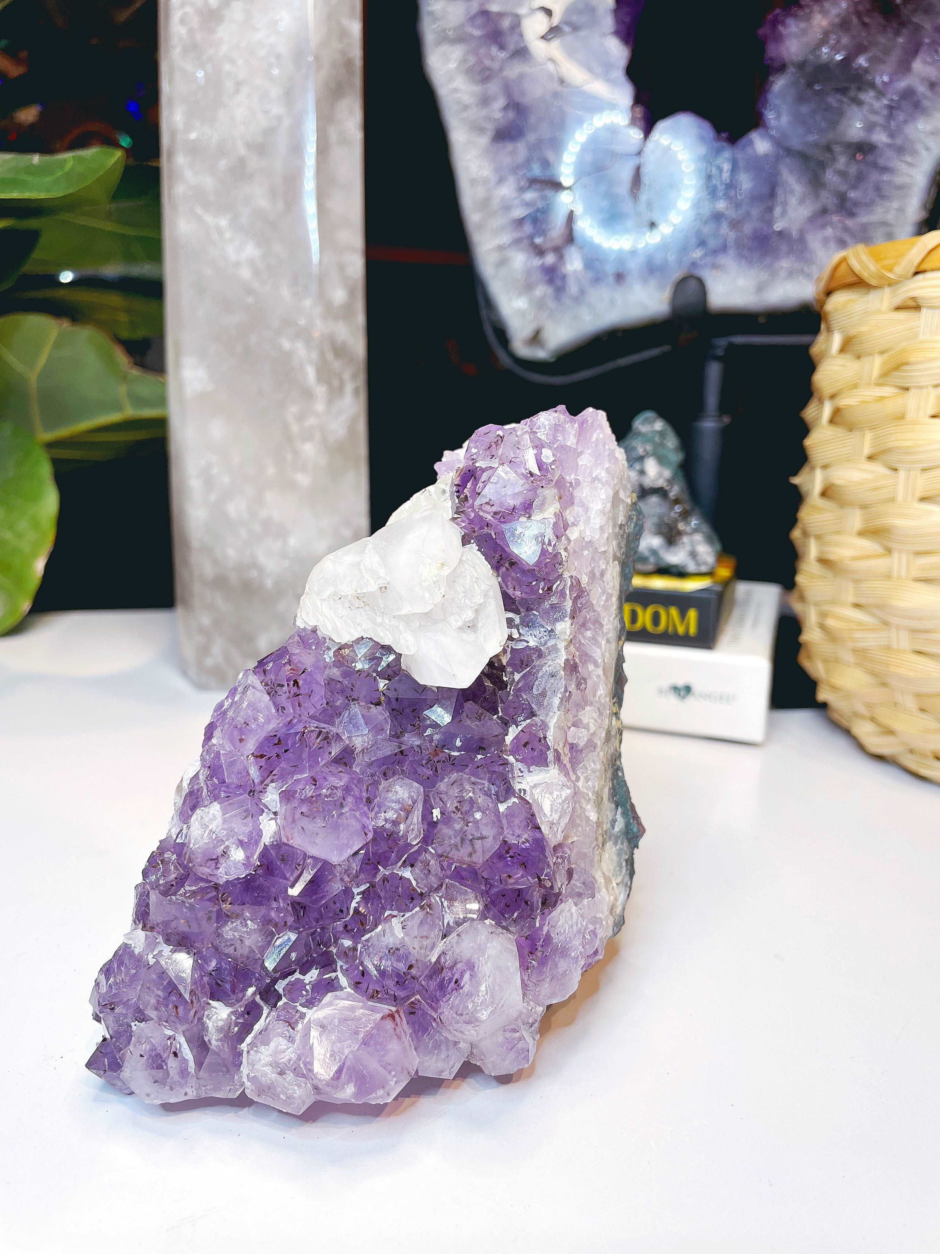 Amethyst Cluster w/ Dogtooth Calcite