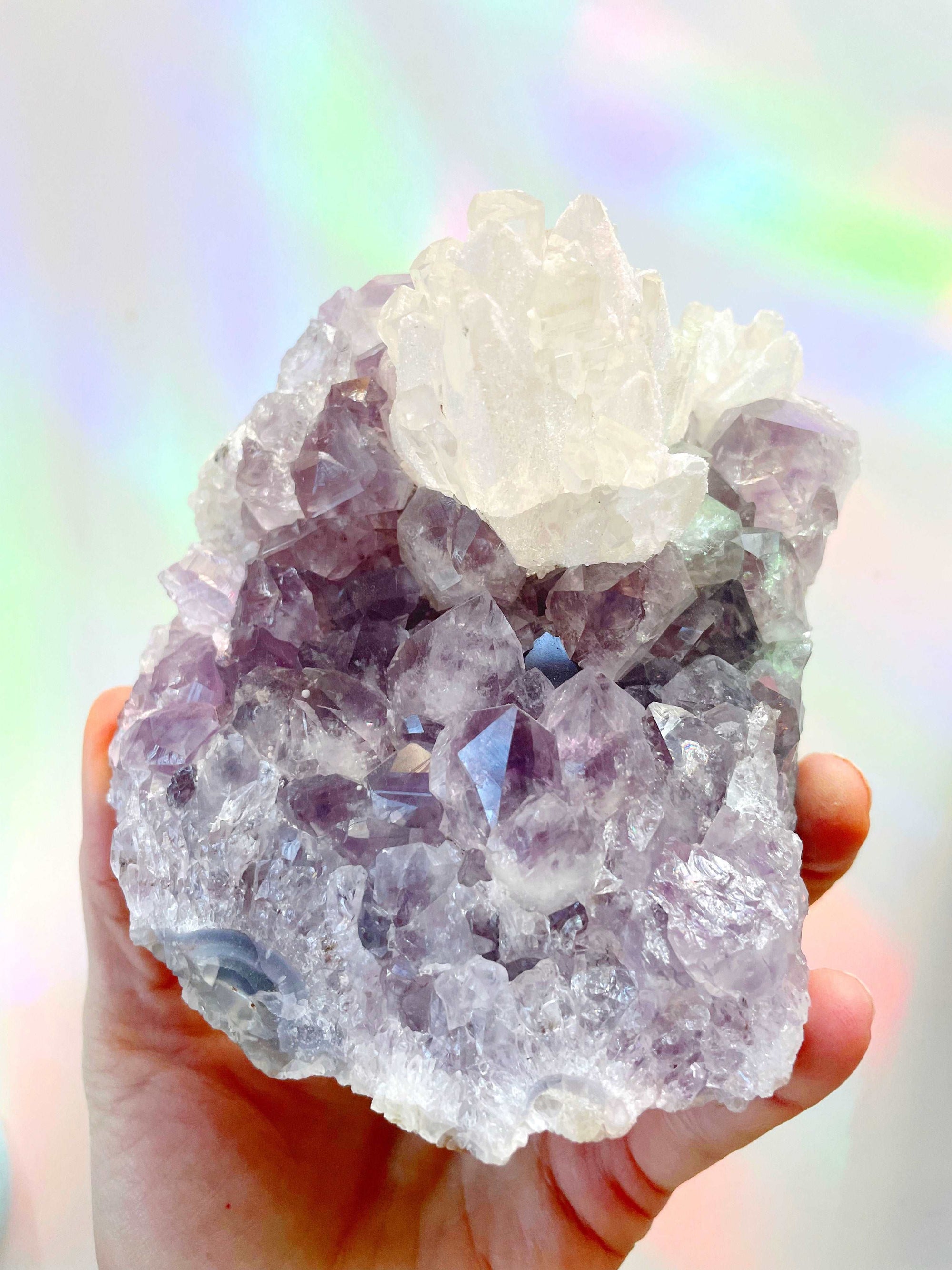 Amethyst Cluster w/ Calcite