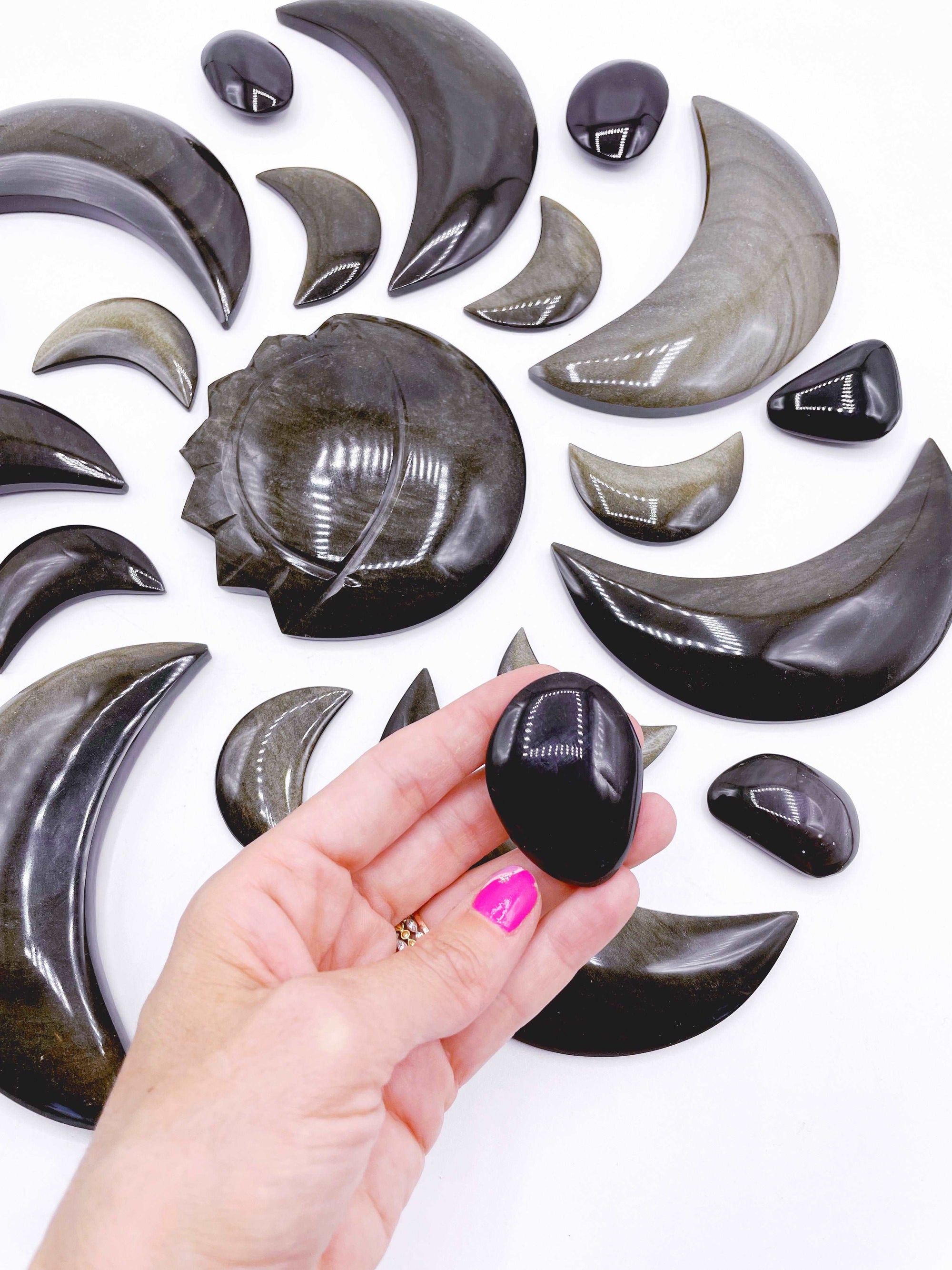 AAA Velvet Obsidian Tumble Stones