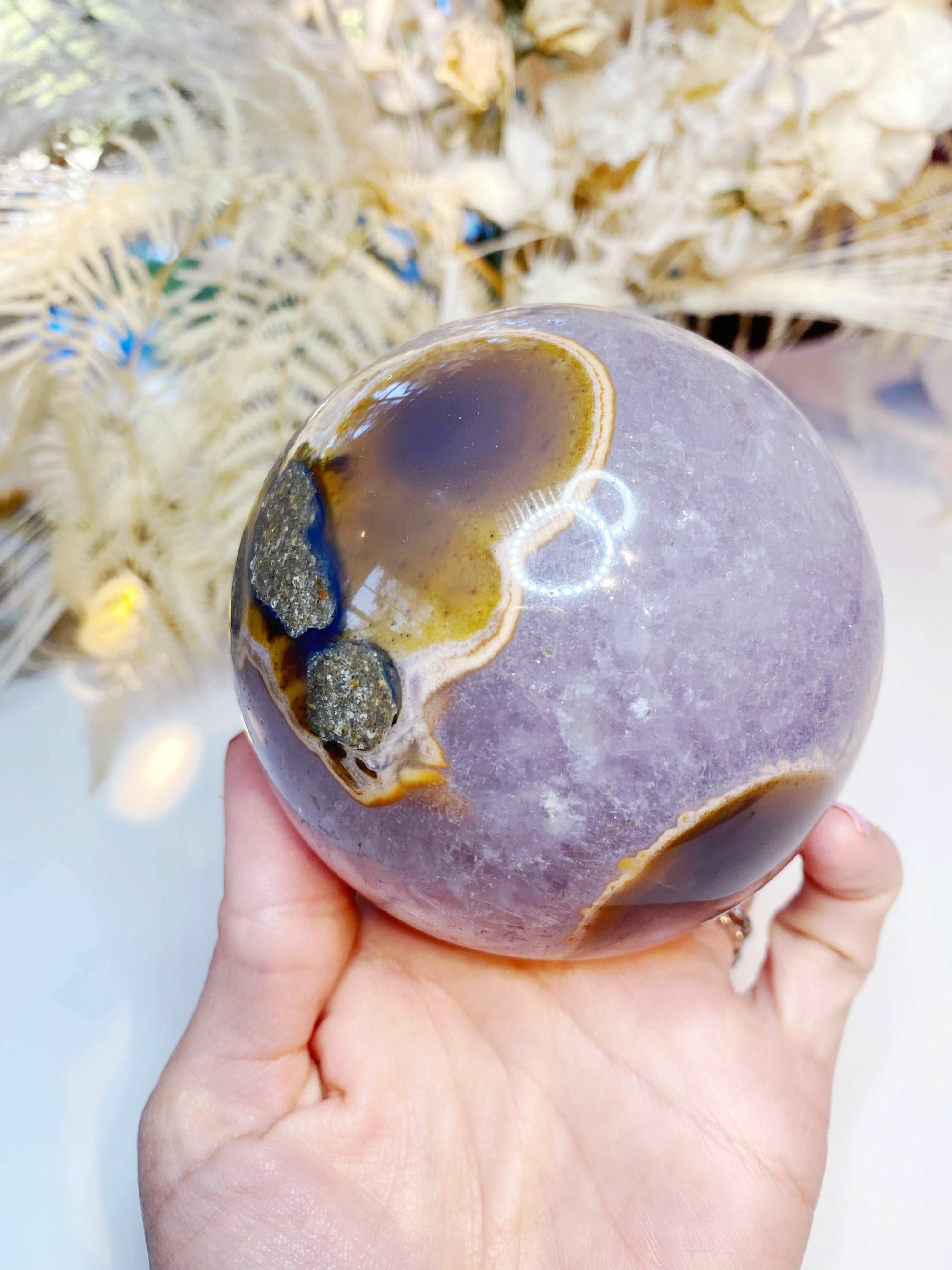 Amethyst Agate Sphere