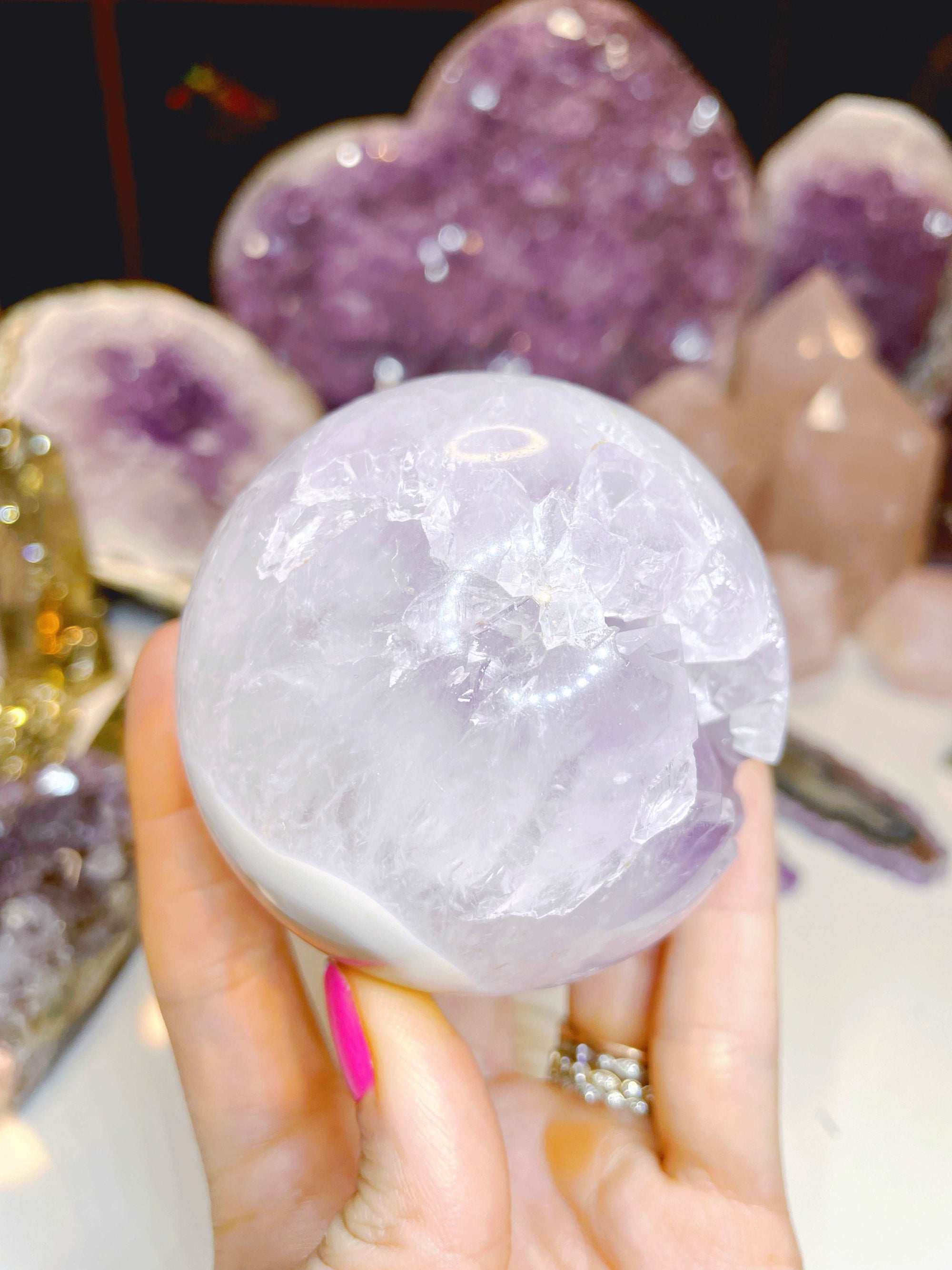 Amethyst Agate Sphere