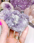 Amethyst Heart w/ Druzy Calcite Cube