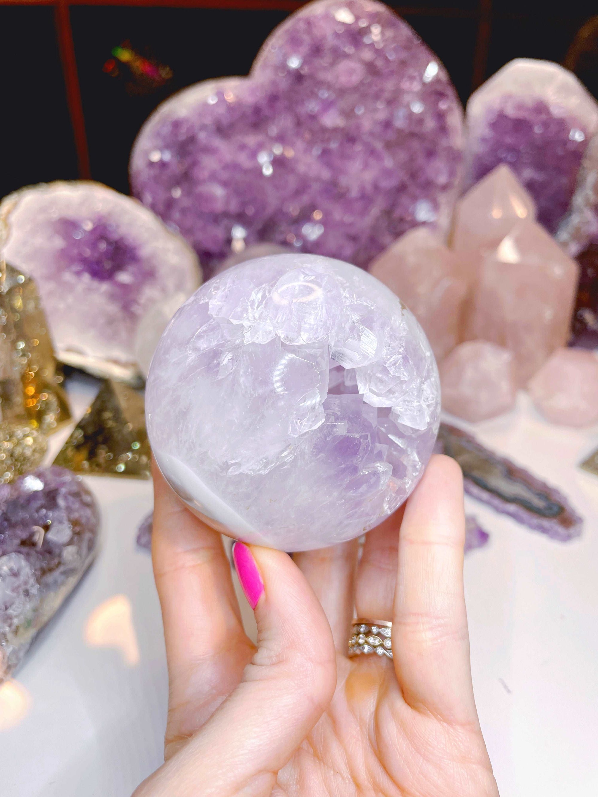 Amethyst Agate Sphere