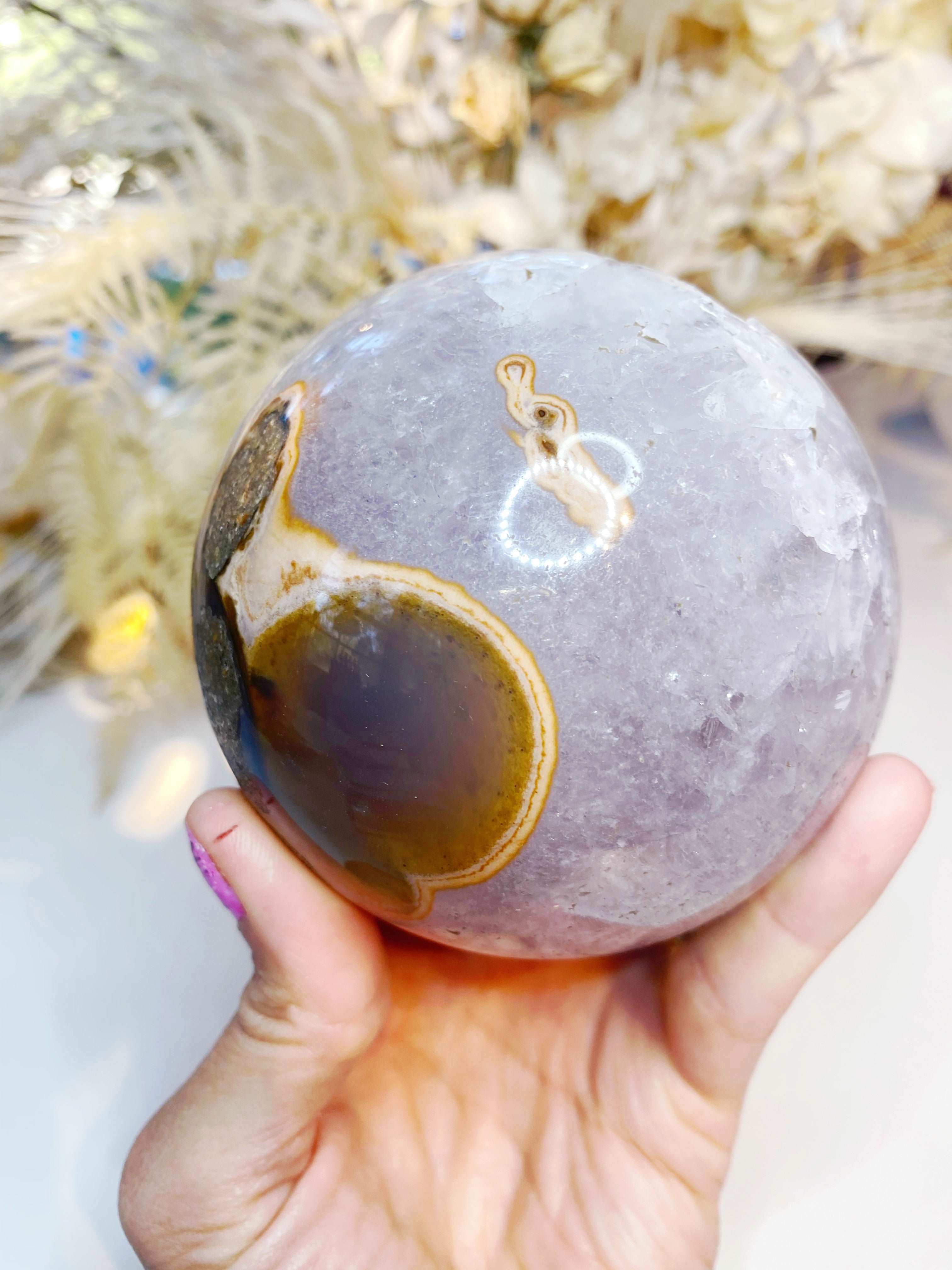 Amethyst Agate Sphere