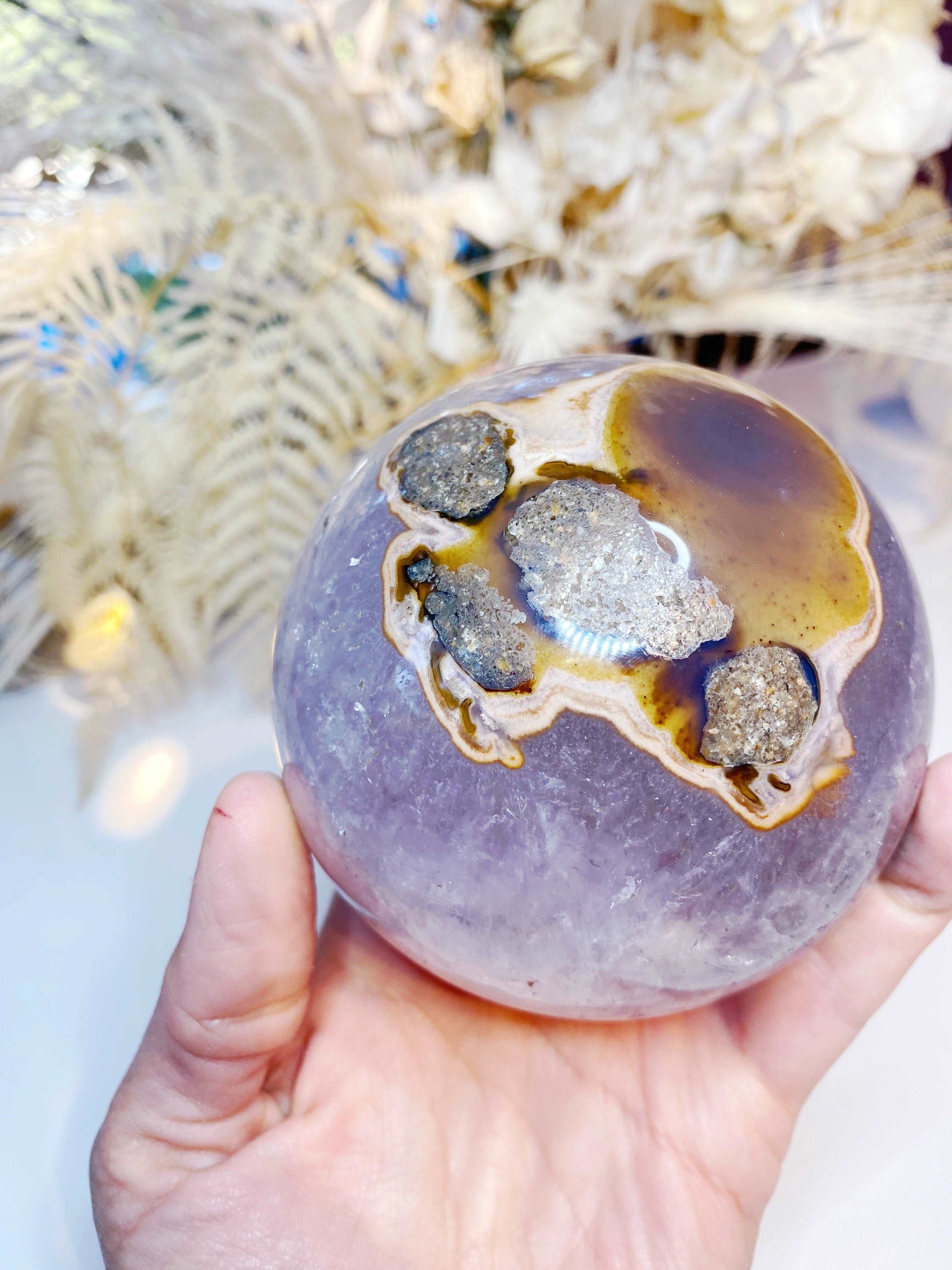 Amethyst Agate Sphere