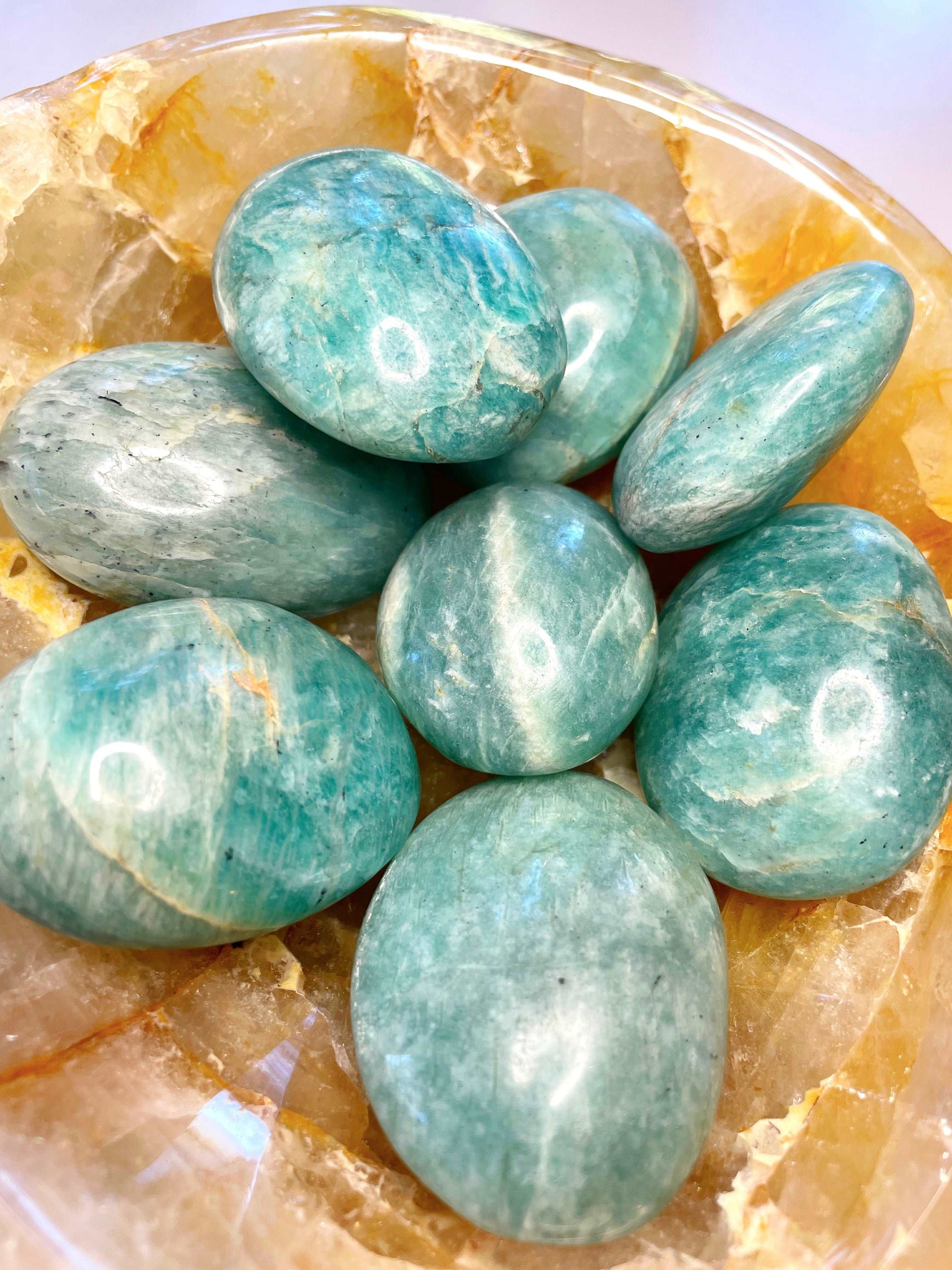 Amazonite Palm Stones