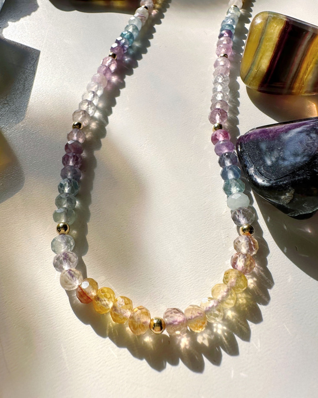 Rainbow Fluorite Candy Necklace - RTS - Baltic Mermaid
