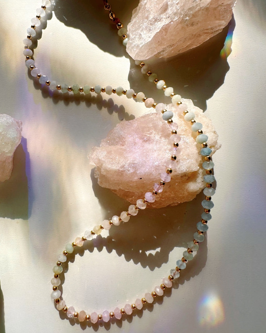Morganite & Aquamarine Candy Necklace - Baltic Mermaid