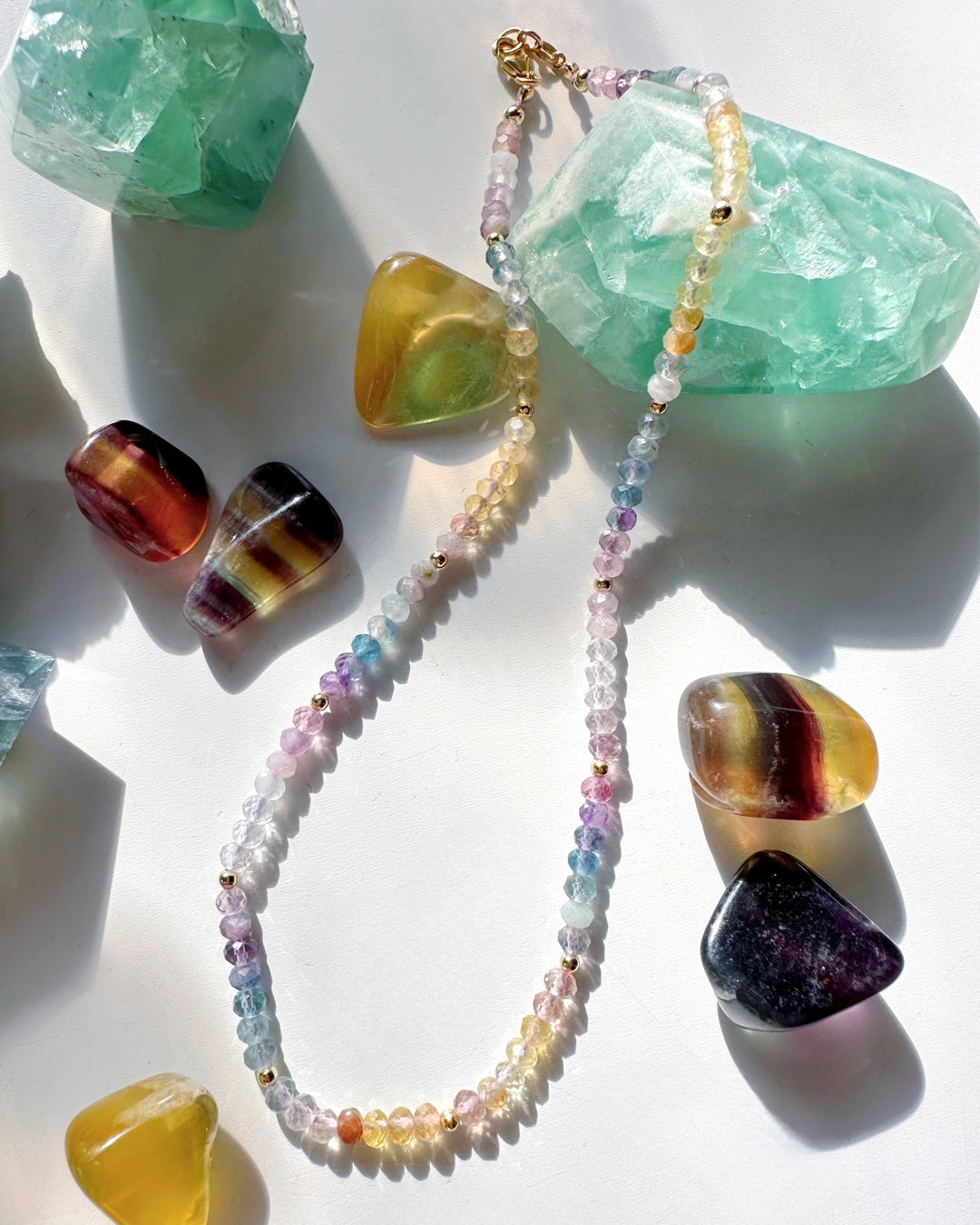 Rainbow Fluorite Candy Necklace - RTS - Baltic Mermaid