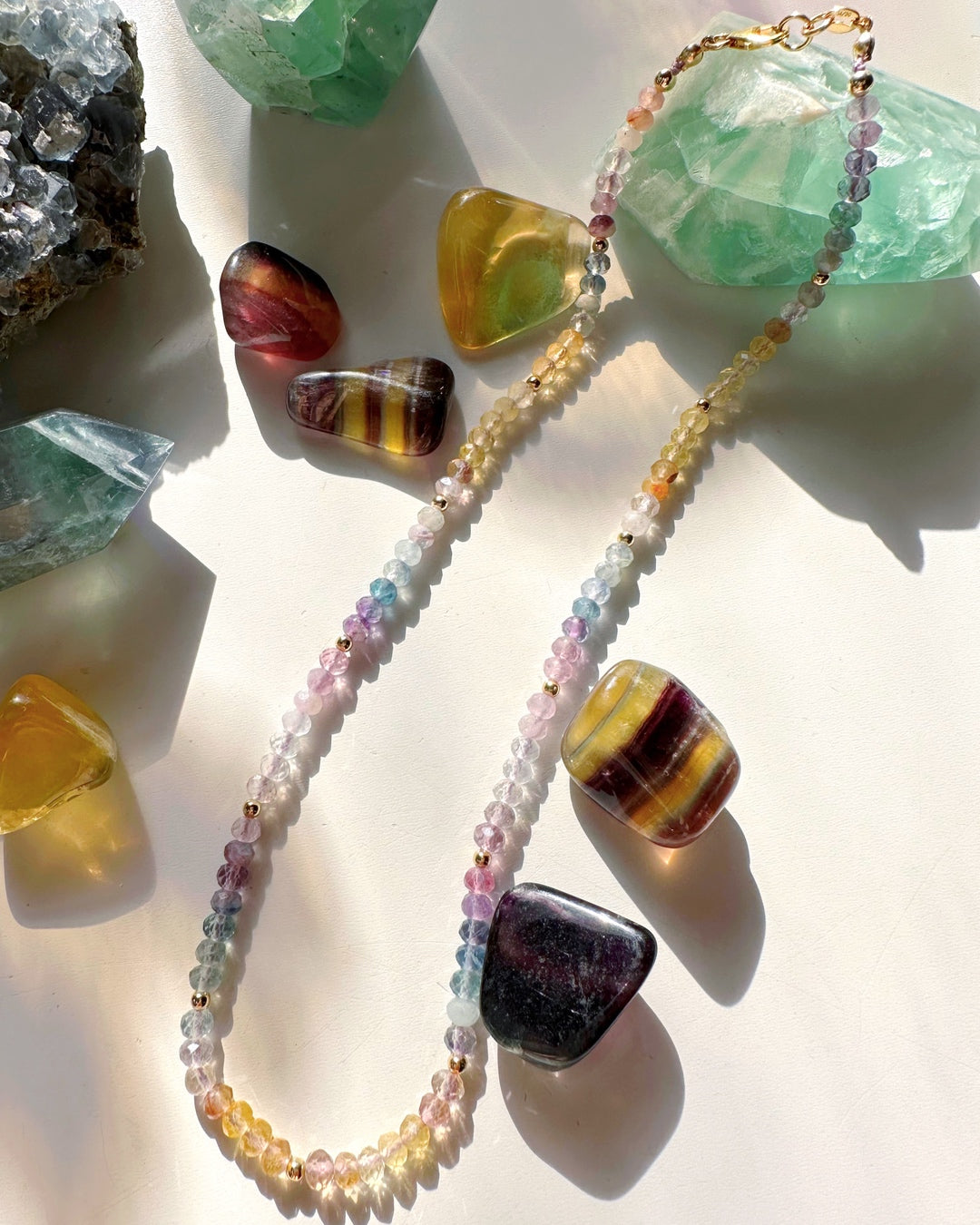 Rainbow Fluorite Candy Necklace - RTS - Baltic Mermaid