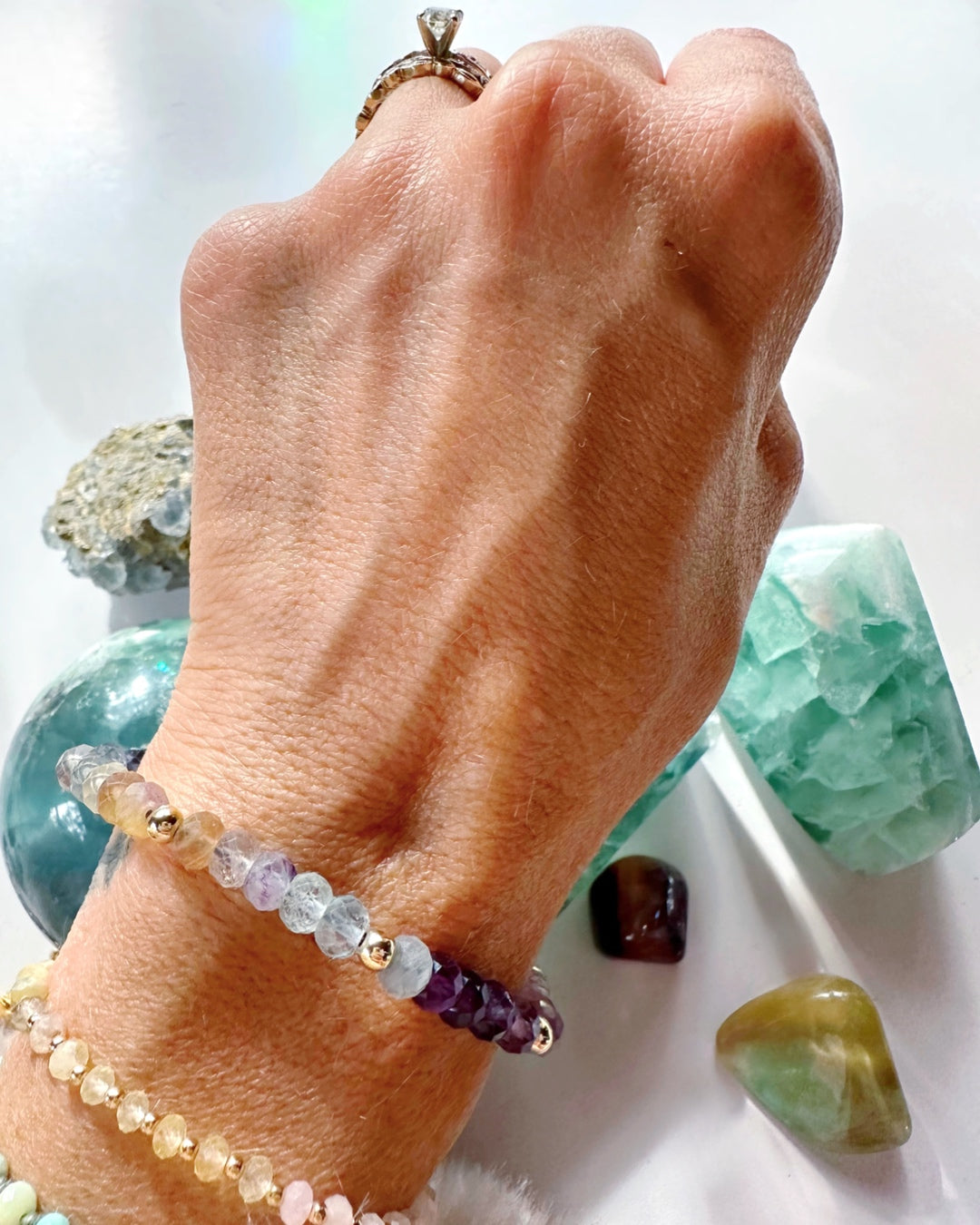 Rainbow Fluorite Candy Bracelet - RTS - Baltic Mermaid