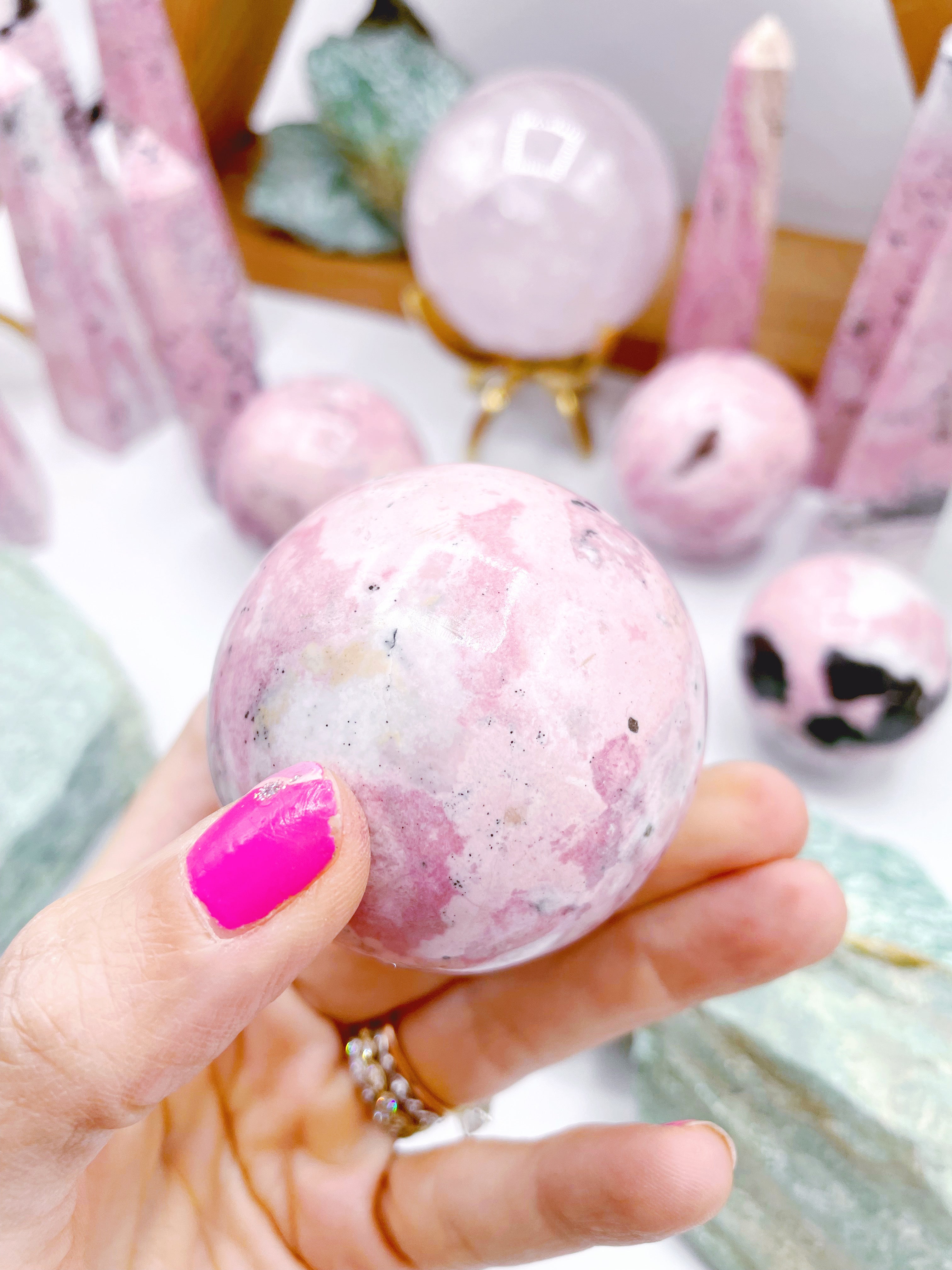 Rhodonite Sphere - Baltic Mermaid