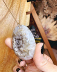 Druzy Agate Pendant 14k Gold Filled Necklace