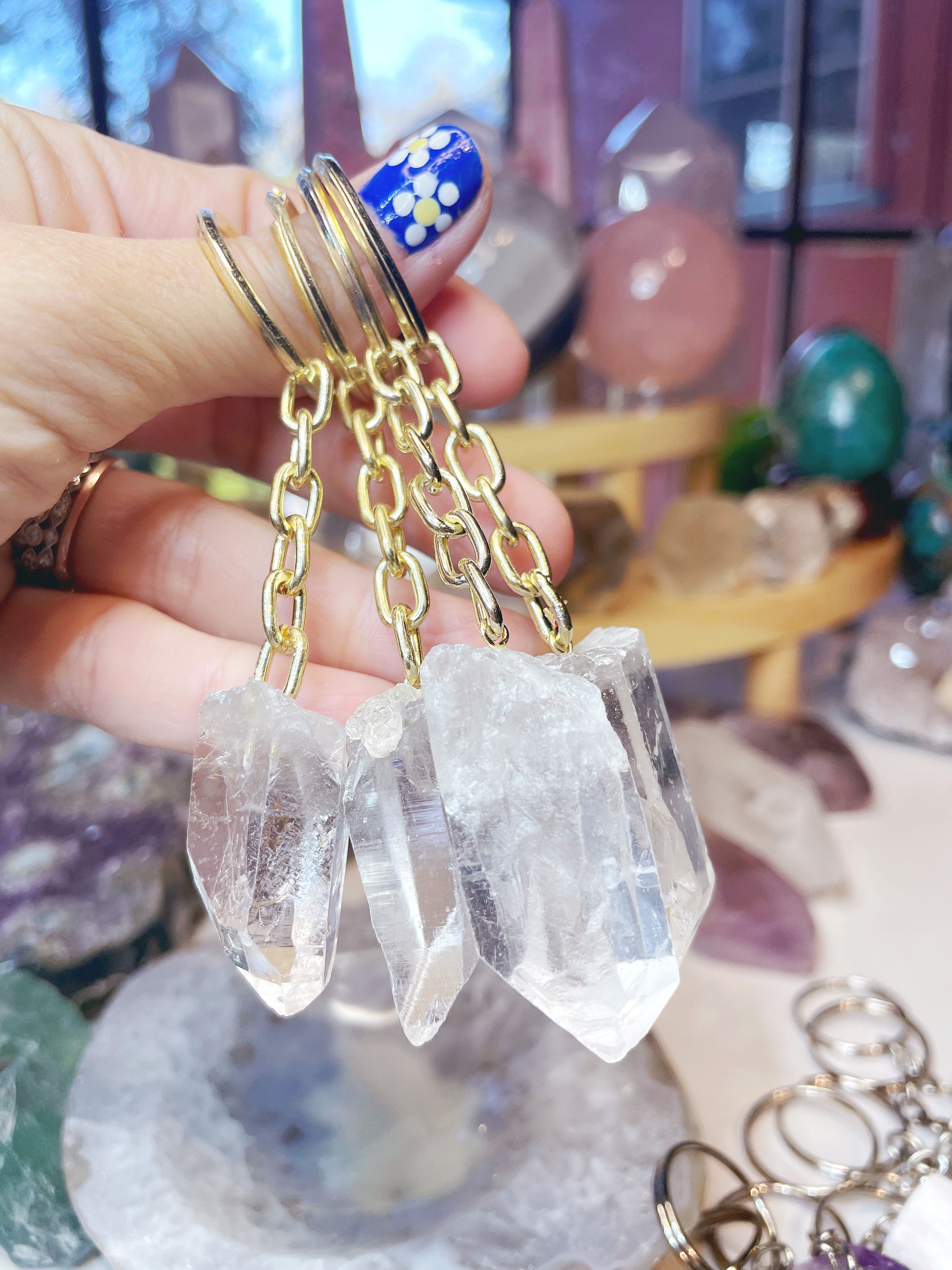 Clear Quartz Keychain - Baltic Mermaid