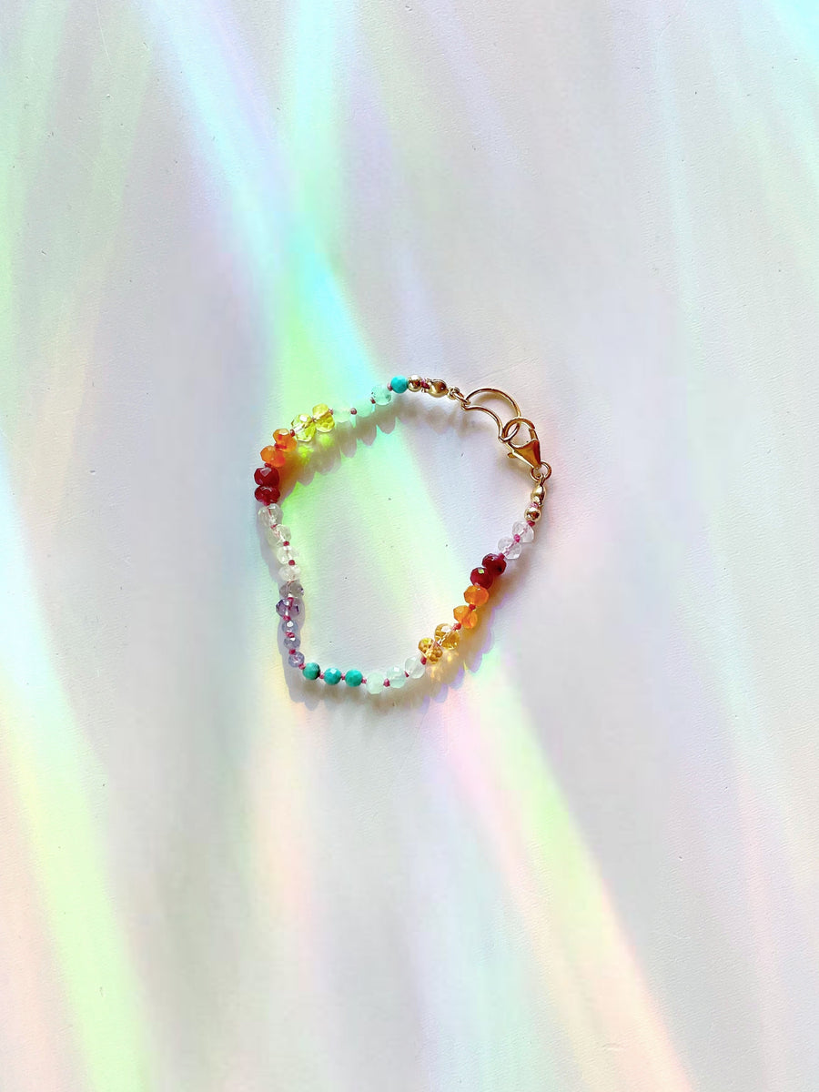 Rainbow Moon Gemstone Candy Bracelet - RTS
