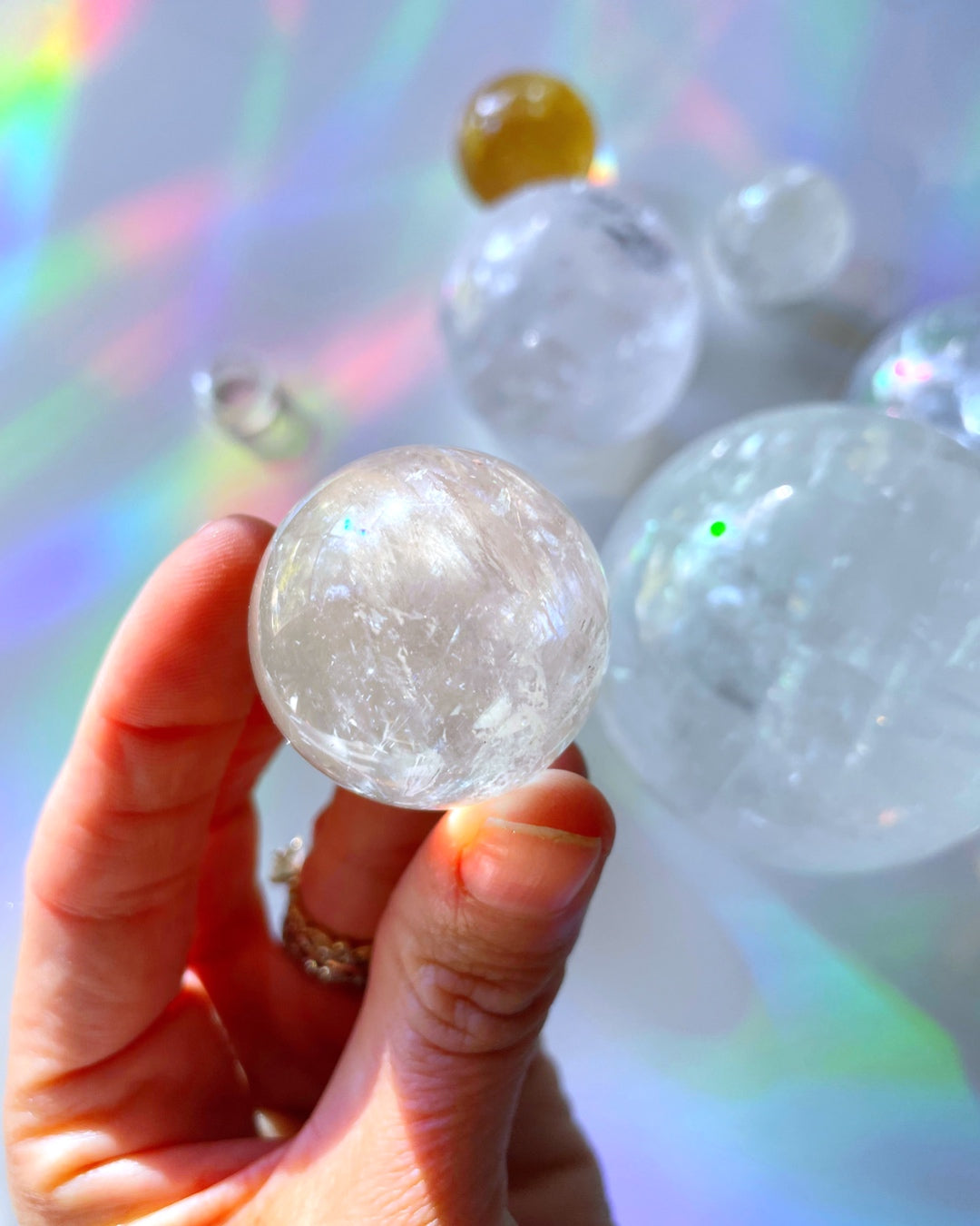 Lil Clear Optic Calcite Spheres - AAA - Baltic Mermaid