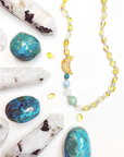 “MoonBeam” Baltic Amber & Gemstone Necklace