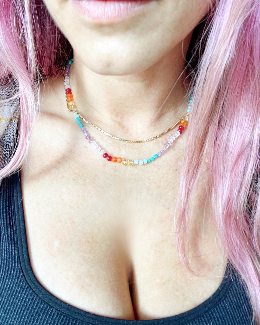 Rainbow Star Gemstone Candy Necklace