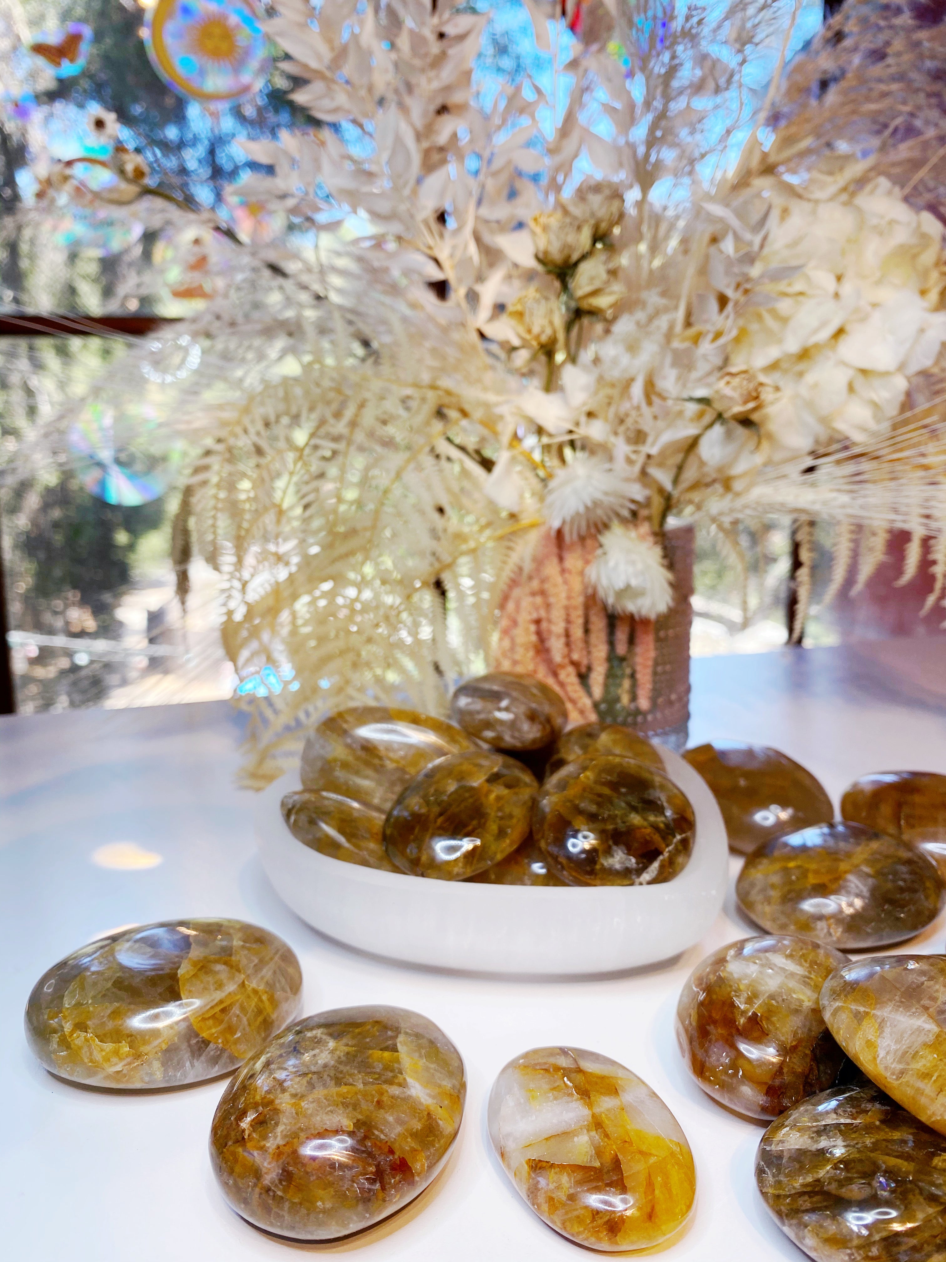 Golden Healer Quartz Palm Stones - Baltic Mermaid