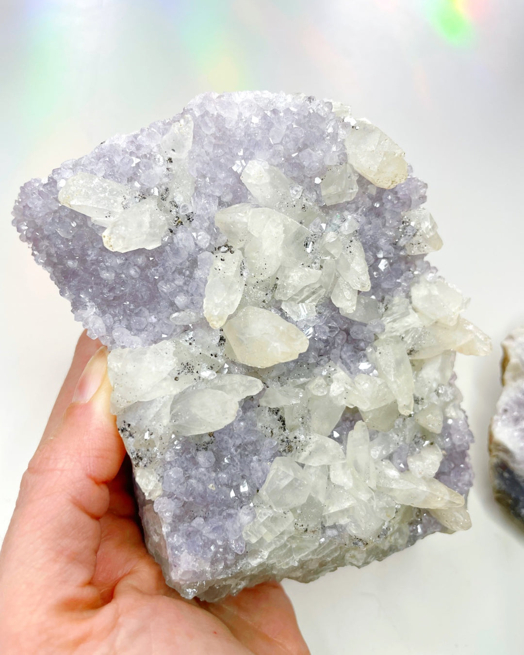 Amethyst Cluster w/ Calcite - Baltic Mermaid