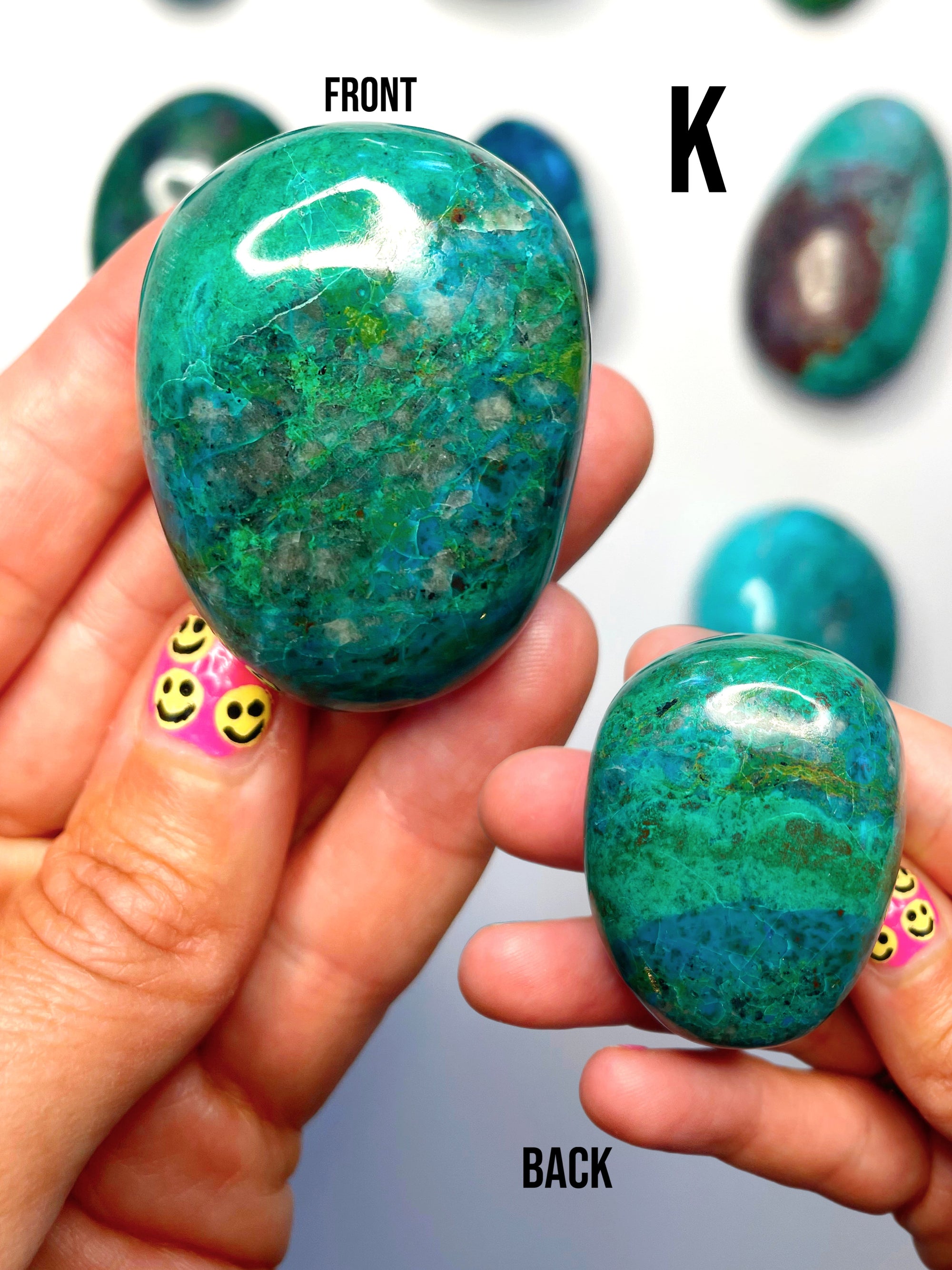 Chrysocolla Palm Stones/Large Tumbles