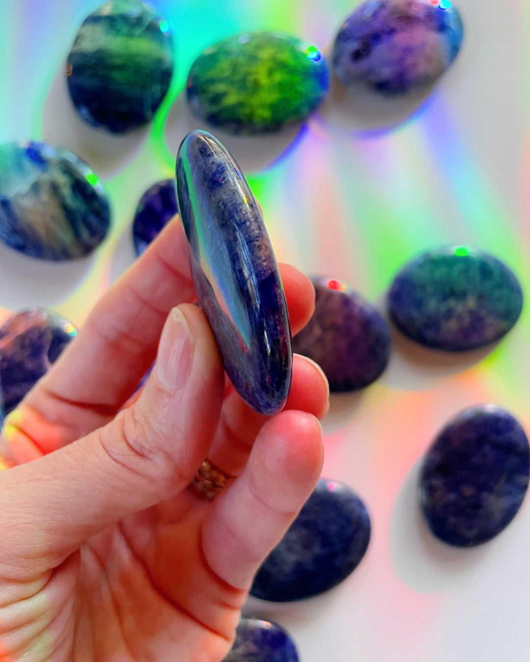 Sodalite Flat Palm Stones - Baltic Mermaid