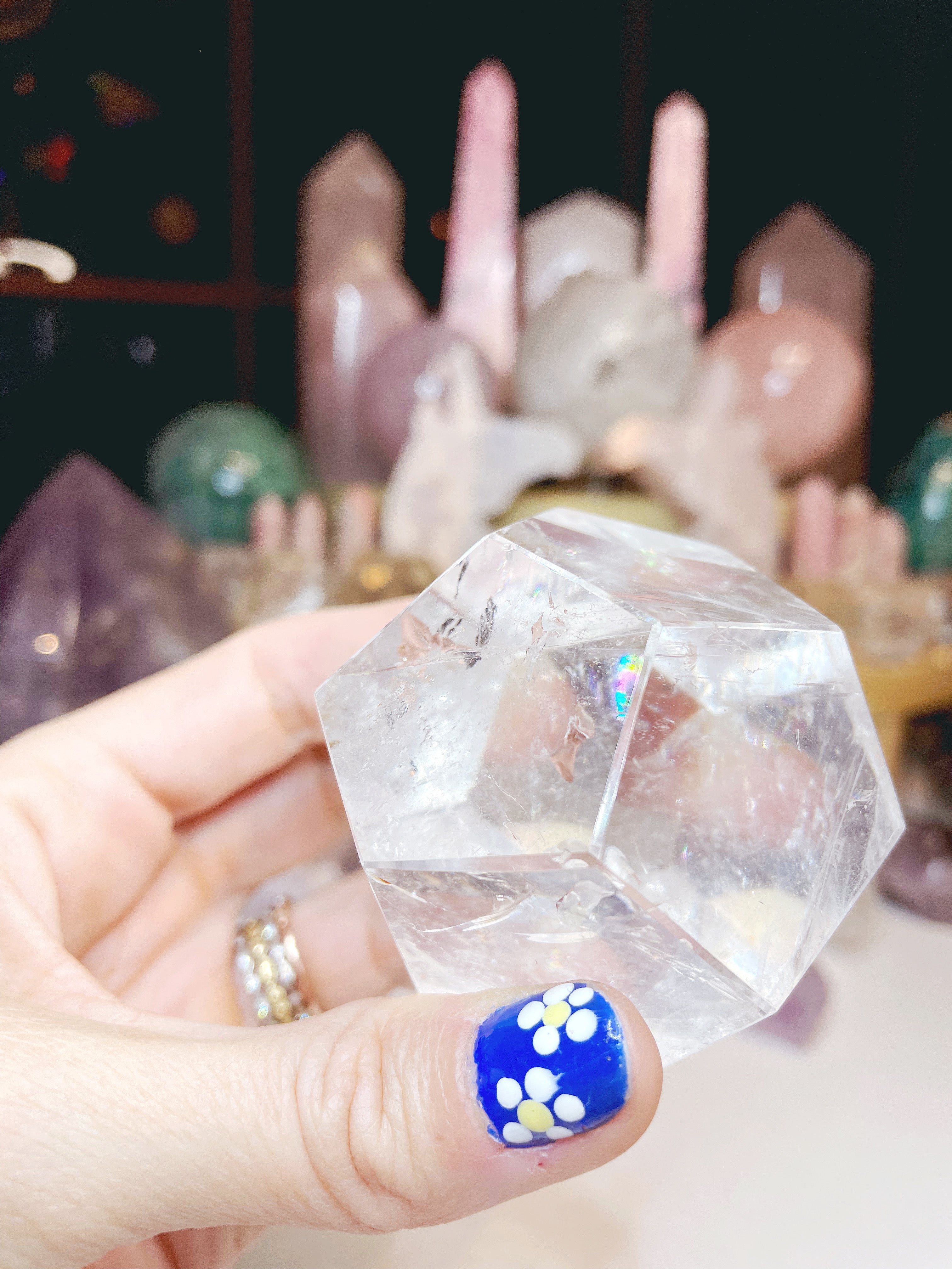 Clear Quartz Dodecahedron w/ inclusions. - Baltic Mermaid
