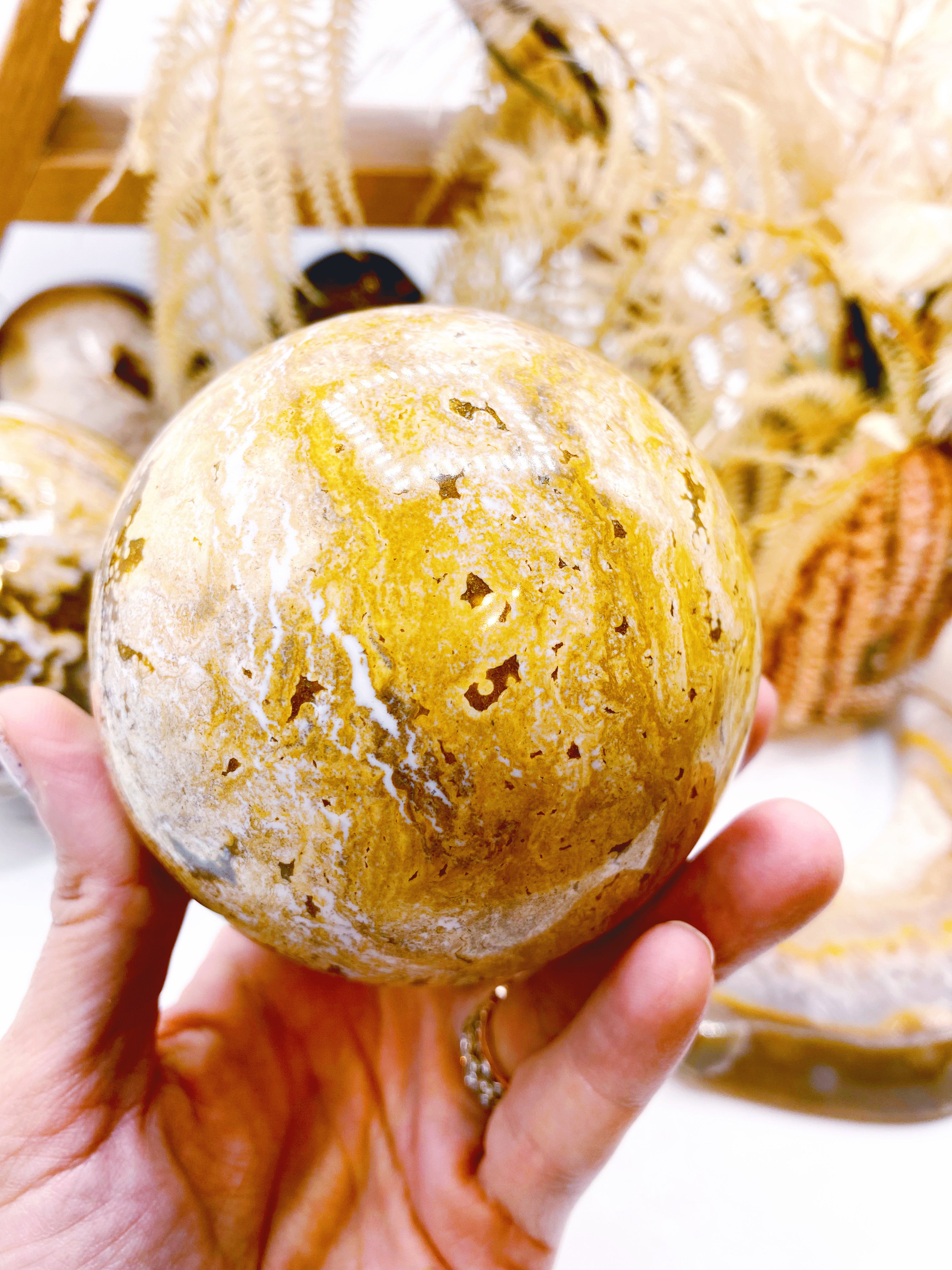 Ocean Jasper Sphere - Baltic Mermaid