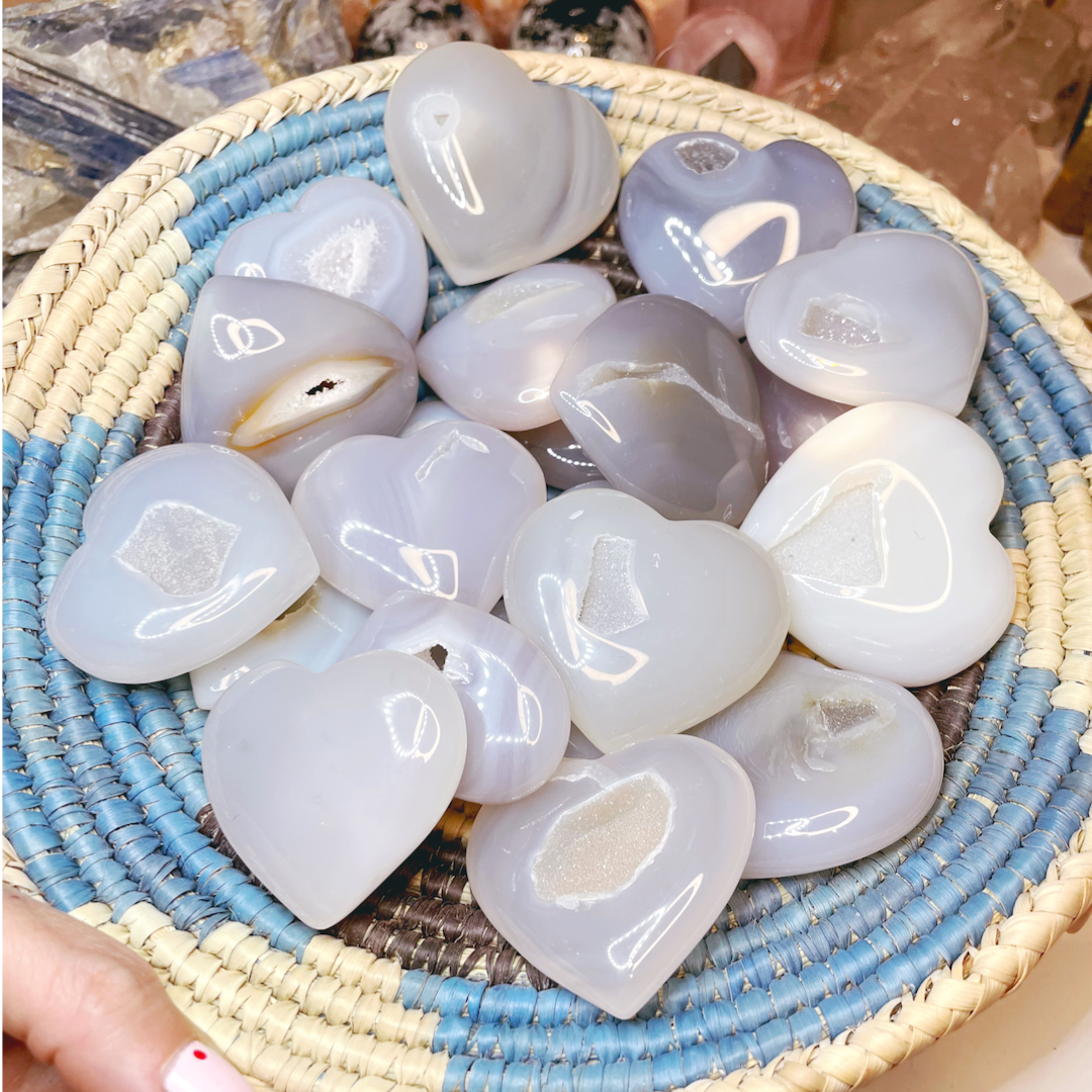 Druzy Agate Hearts