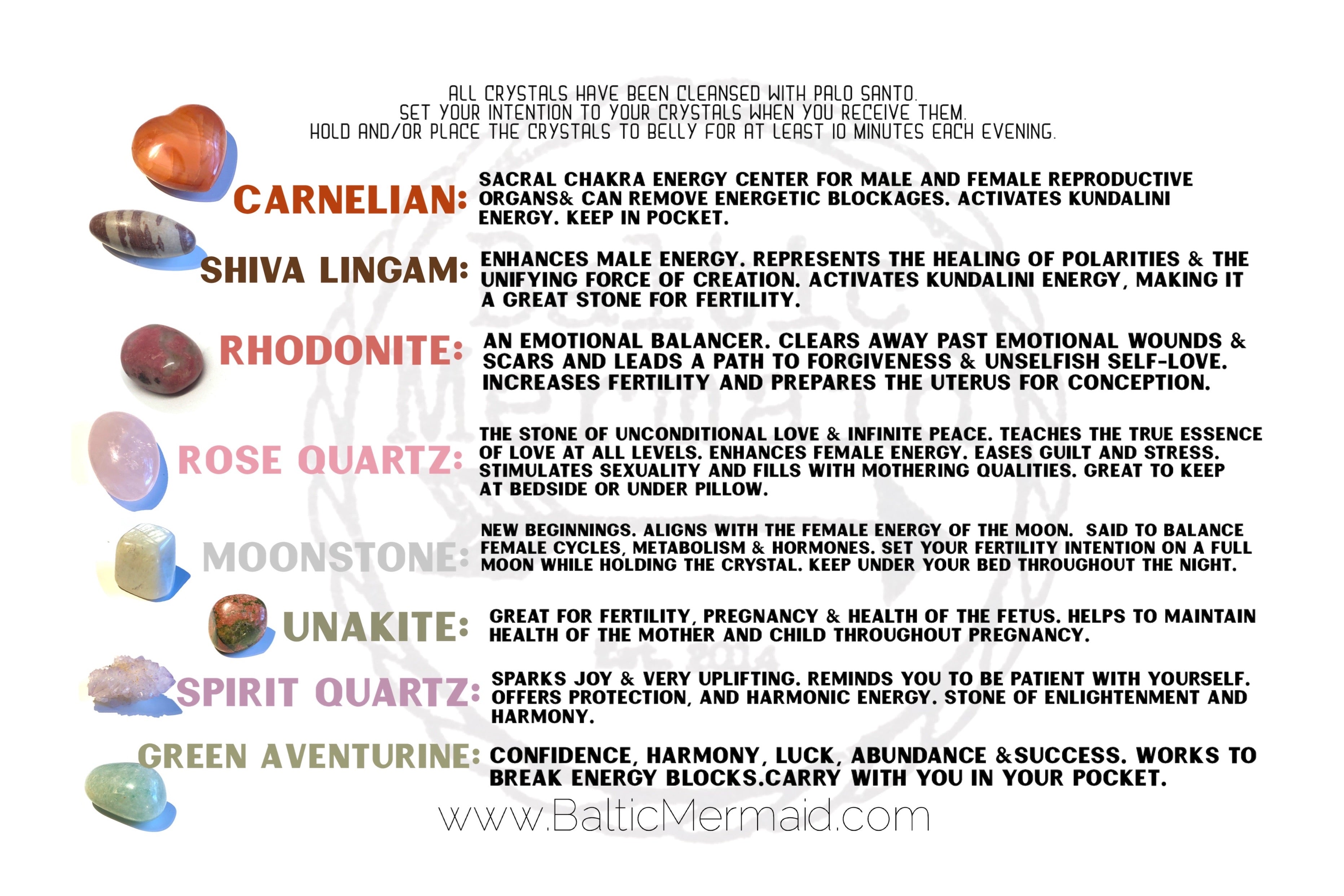 Fertility Crystal Set - Baltic Mermaid