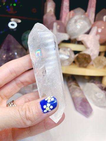 Double Terminated Clear Quartz Point w/ inclusions