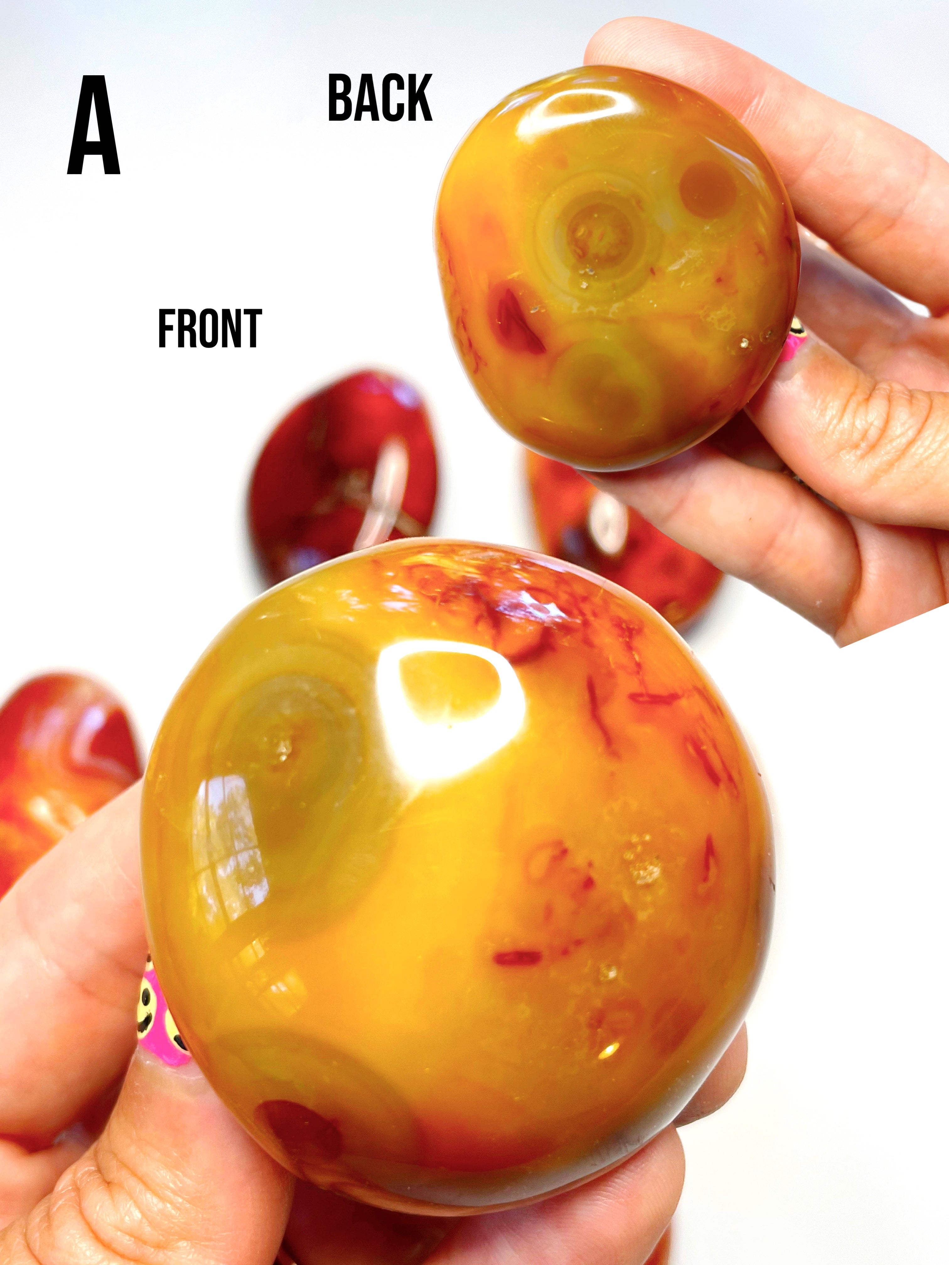 Carnelian Agate Palm Stones - Baltic Mermaid