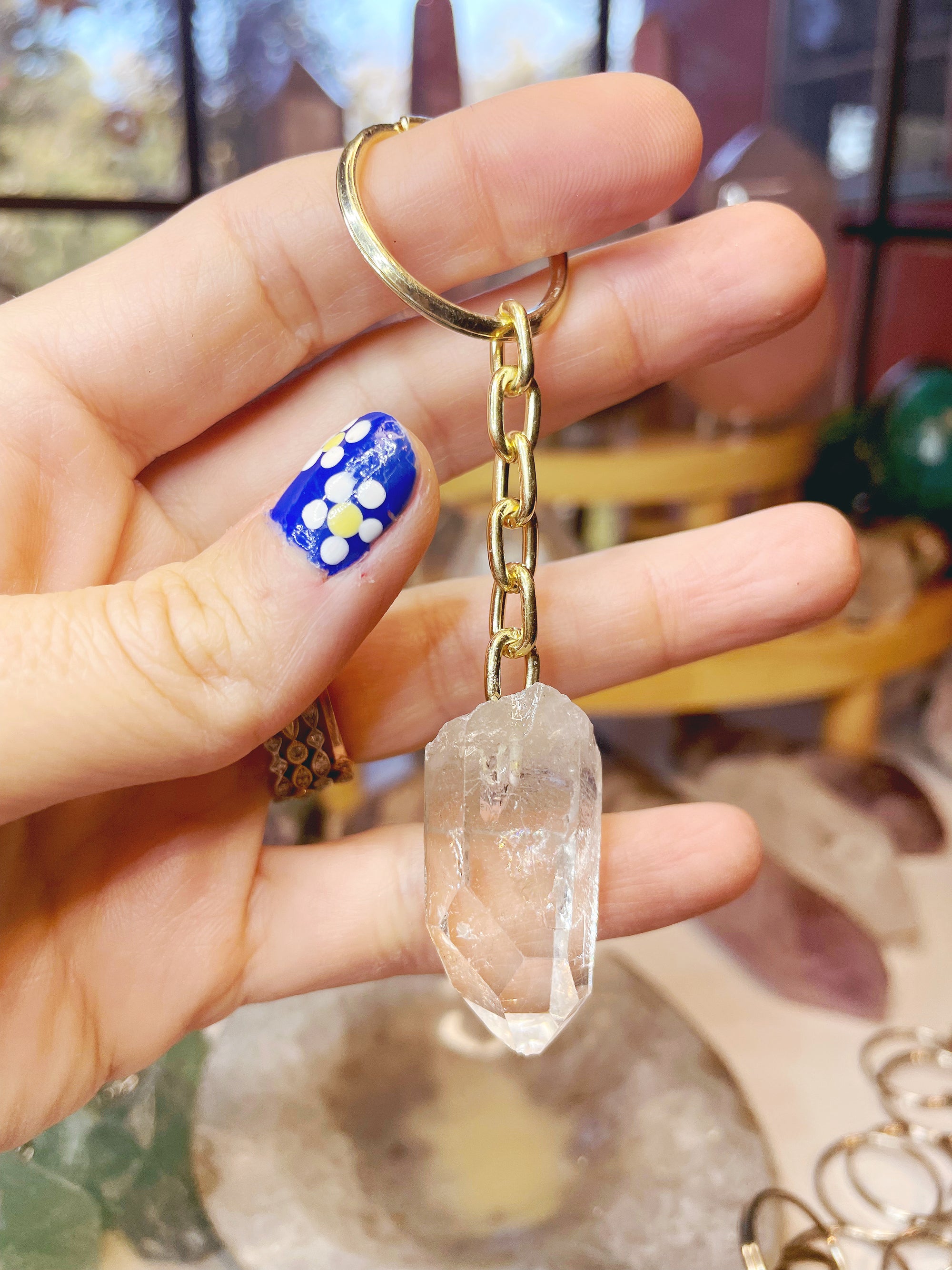 Clear Quartz Keychain