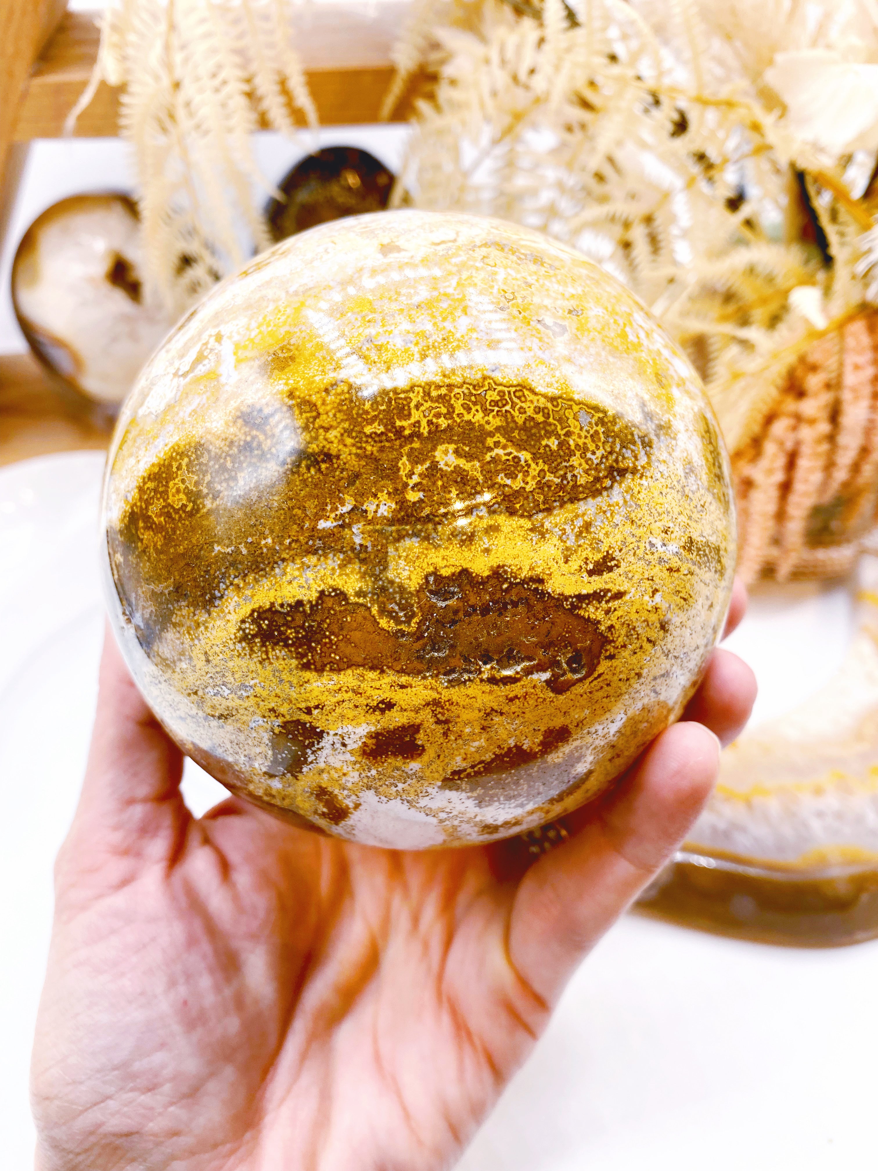 Ocean Jasper Sphere - Baltic Mermaid